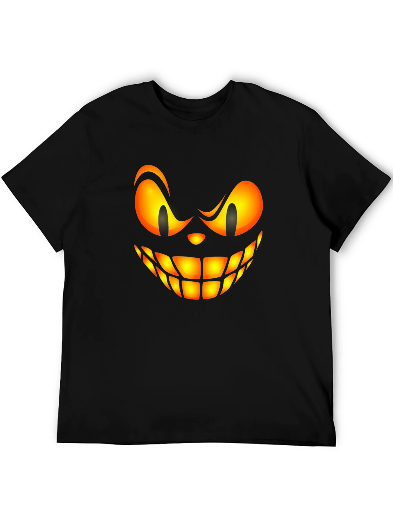 Scary Halloween Face Graphic Tee - Black T-Shirt