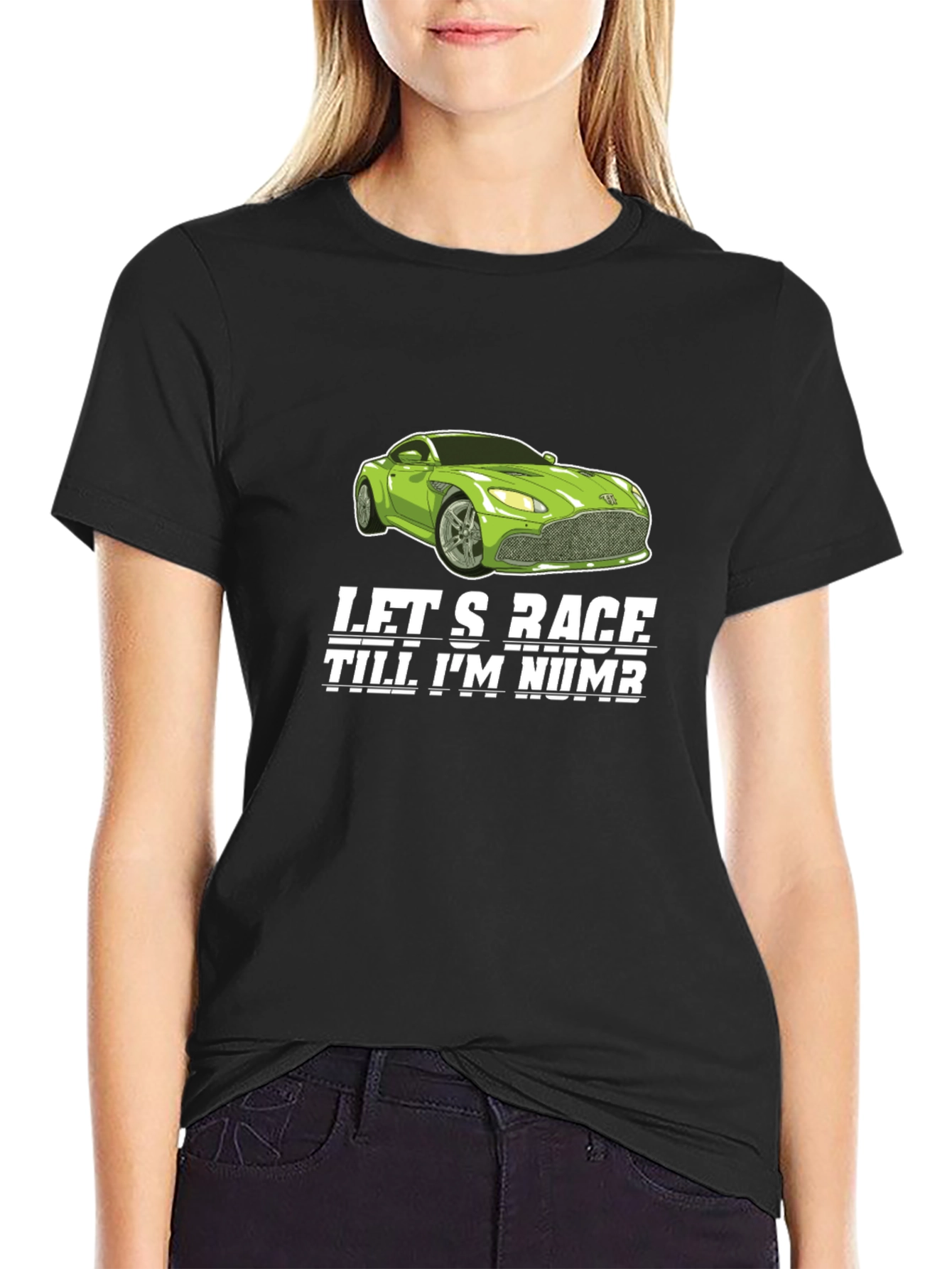 Lets Race Car Graphic Tee - Black