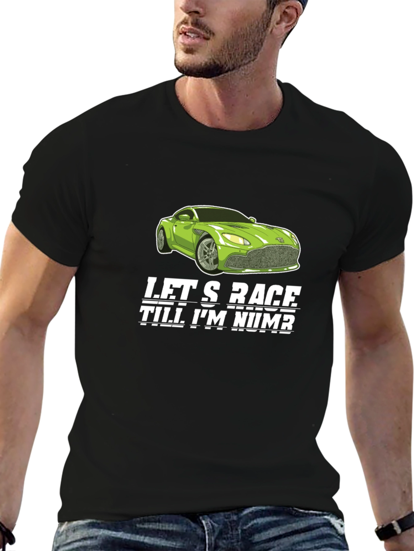 Lets Race Car Graphic Tee - Black
