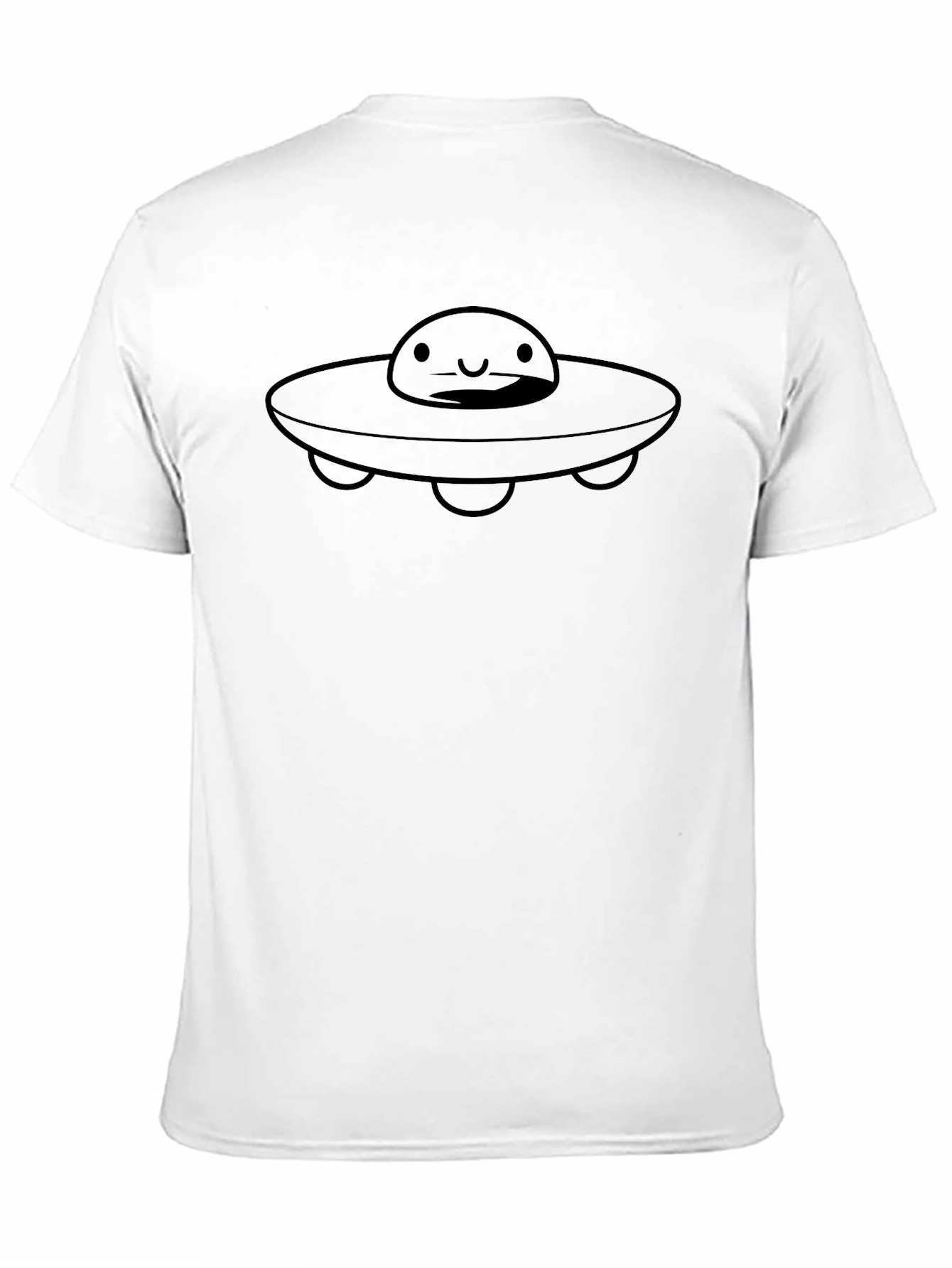 Cartoon UFO Black T-Shirt