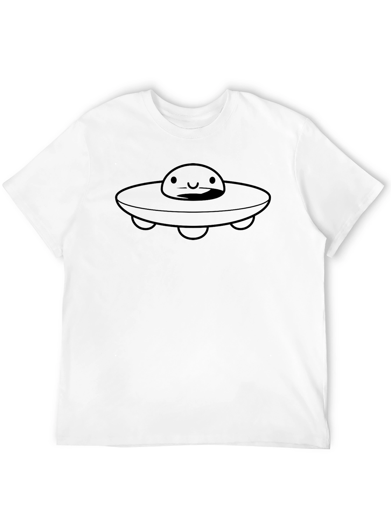 Cartoon UFO Black T-Shirt