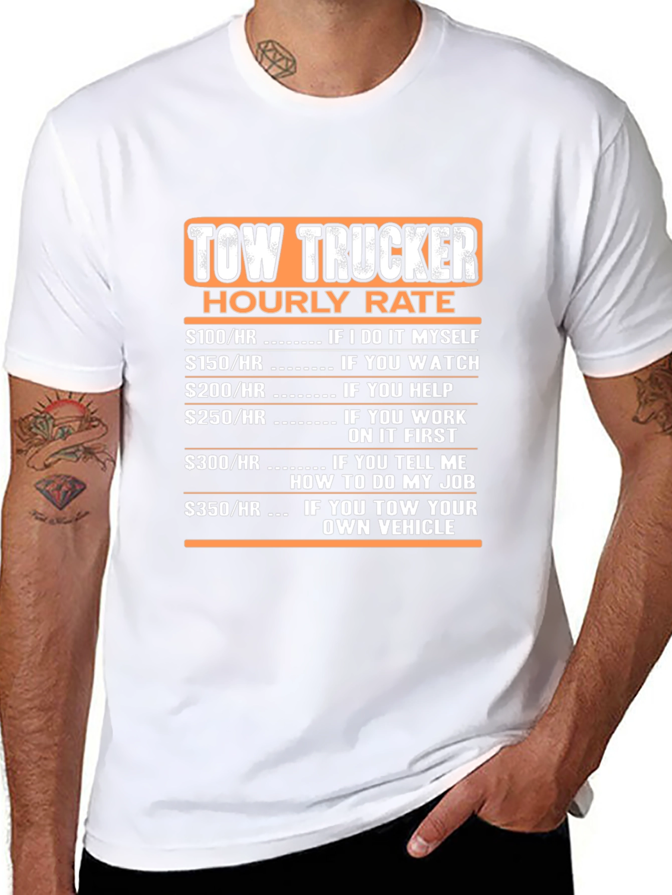 Tow Trucker Hourly Rate Black T-Shirt
