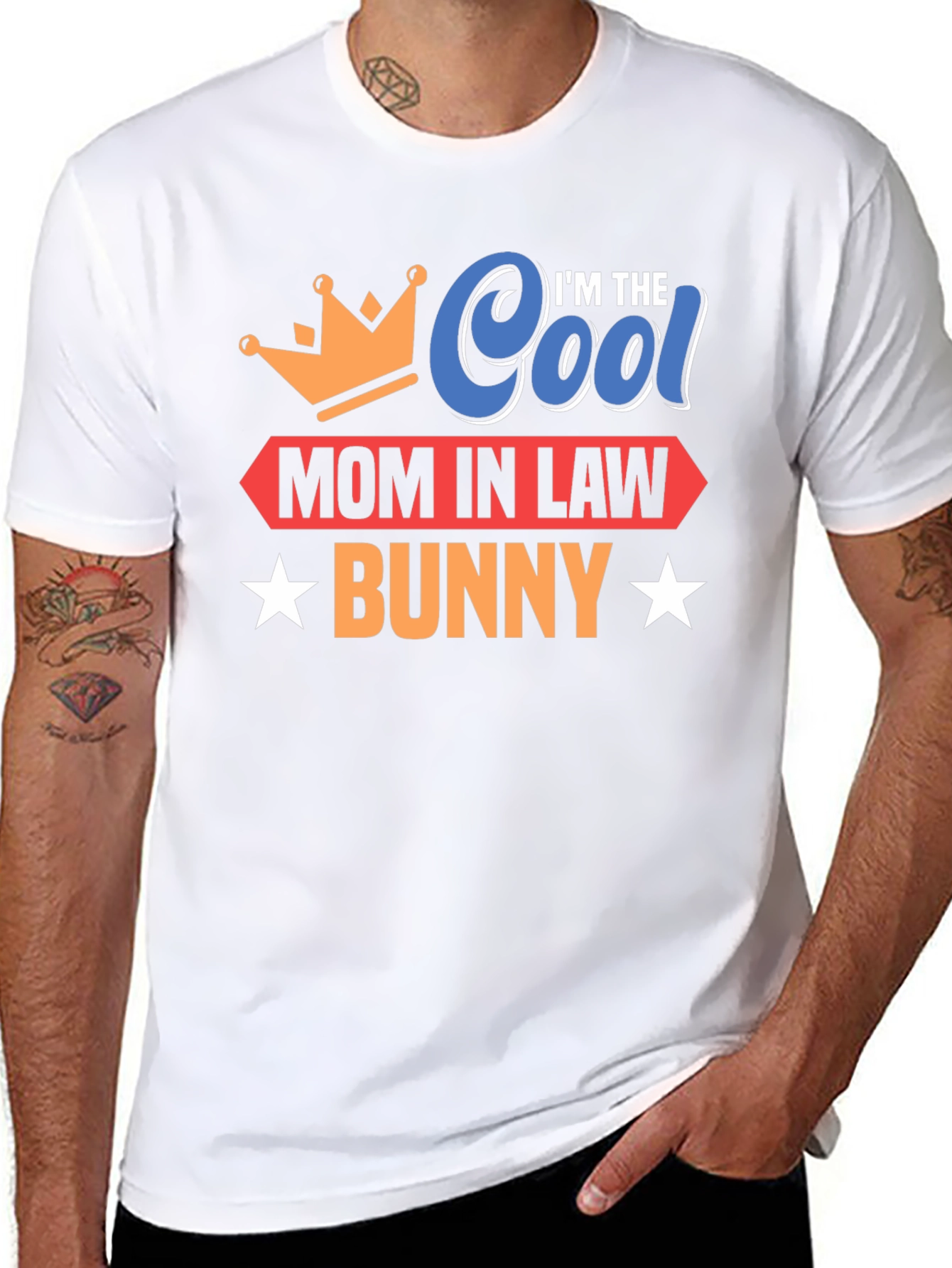 Cool Mom In Law Bunny Black T-Shirt