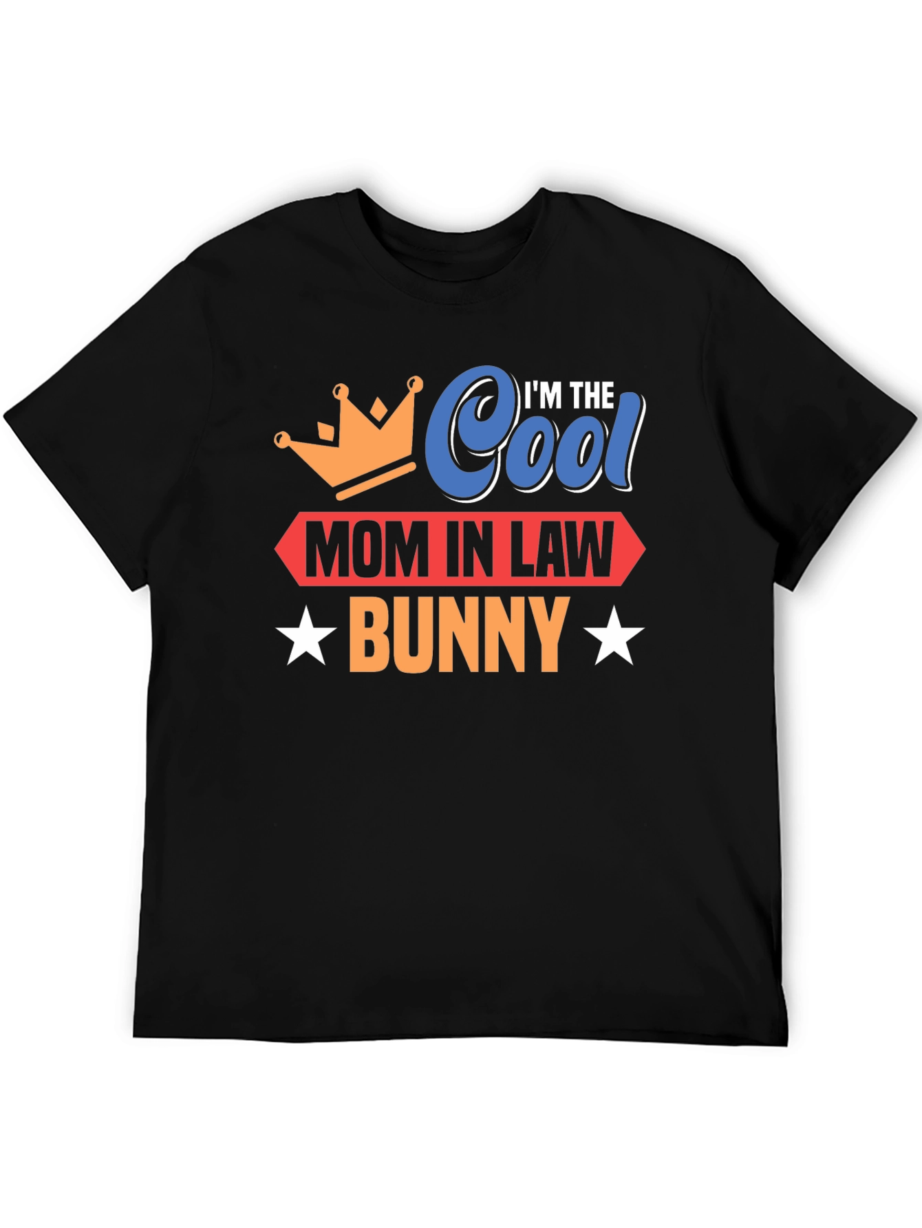 Cool Mom In Law Bunny Black T-Shirt