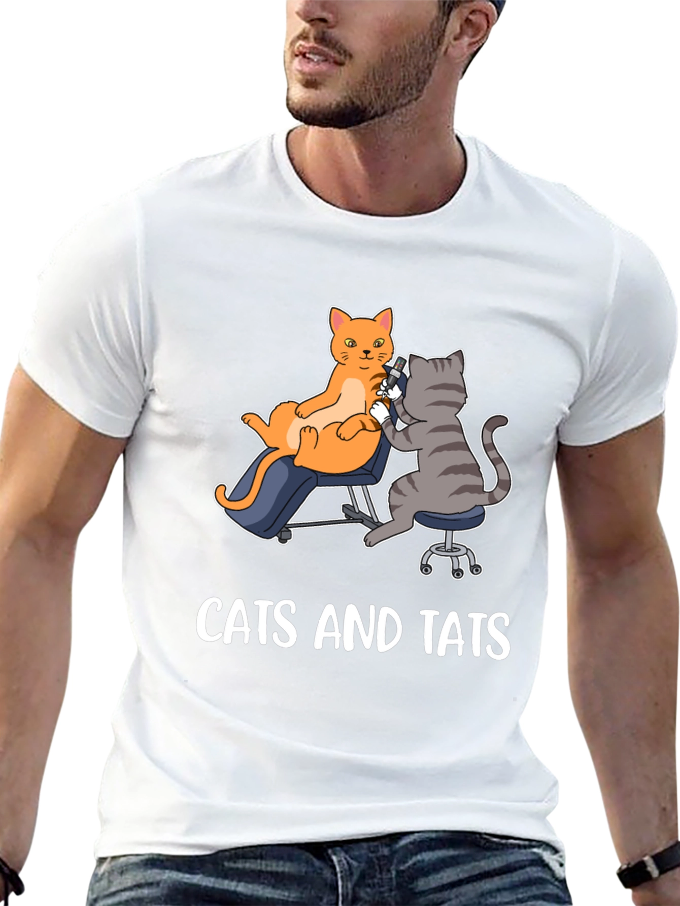 Cats and Tats Graphic Tee - Unique Tattoo Art