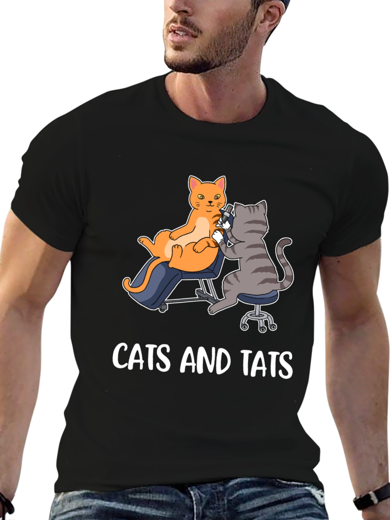 Cats and Tats Graphic Tee - Unique Tattoo Art
