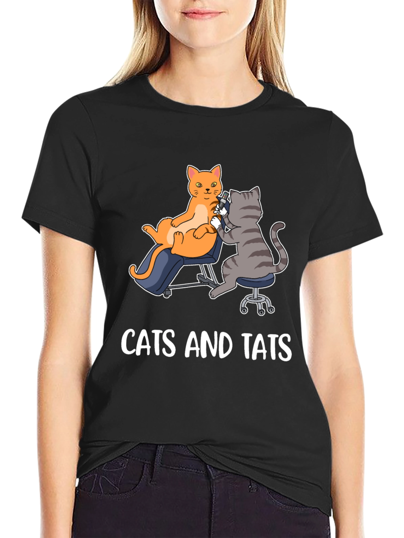 Cats and Tats Graphic Tee - Unique Tattoo Art