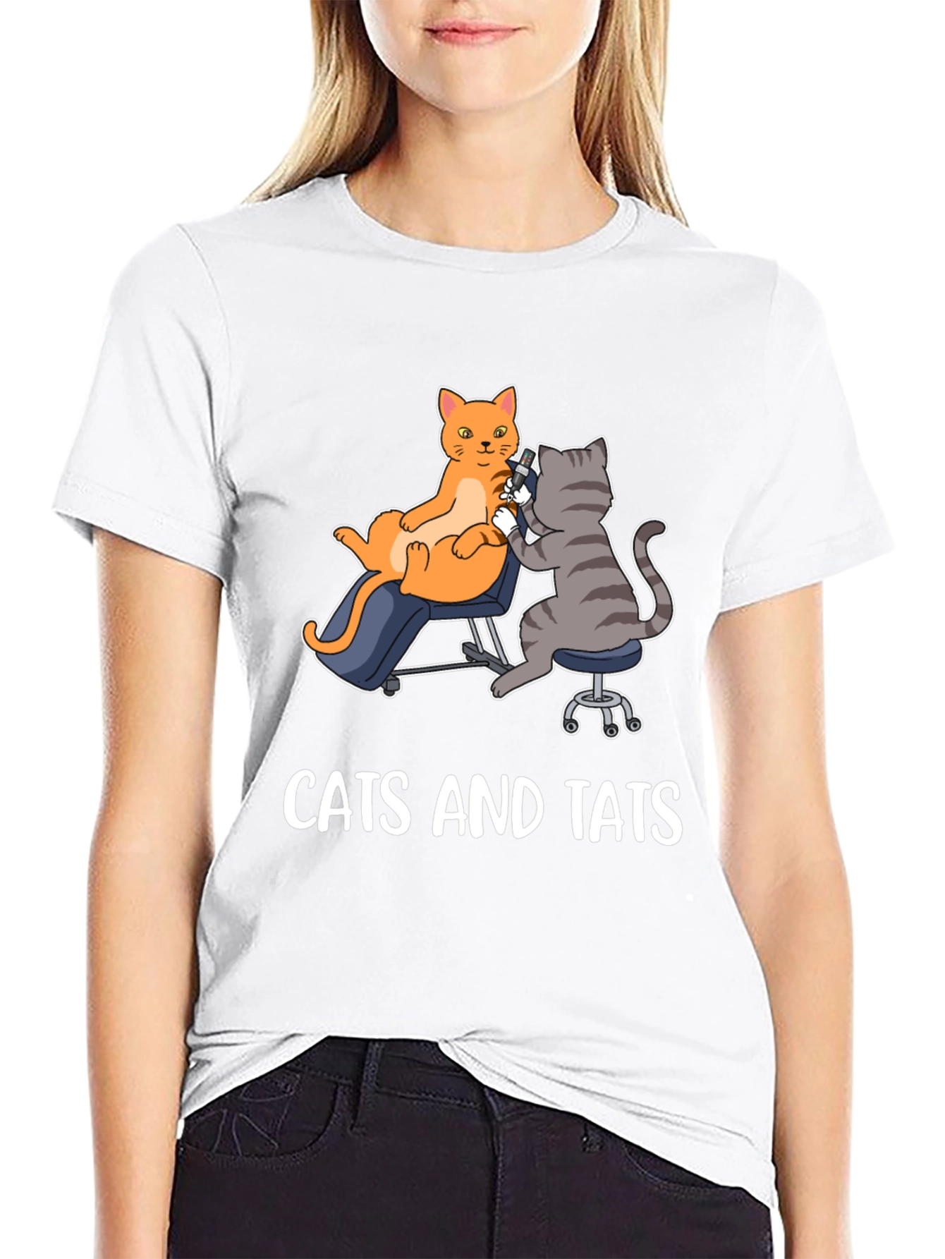Cats and Tats Graphic Tee - Unique Tattoo Art