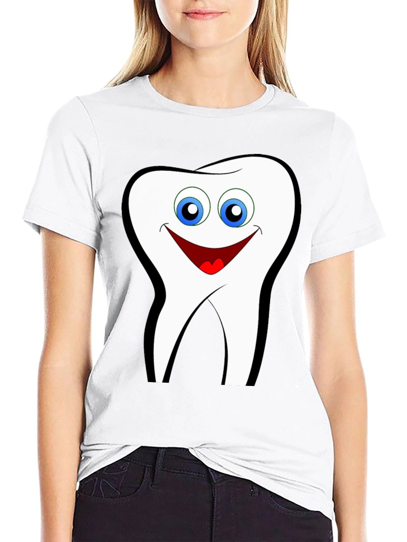 Smiling Tooth Graphic T-Shirt - Black Cotton Tee