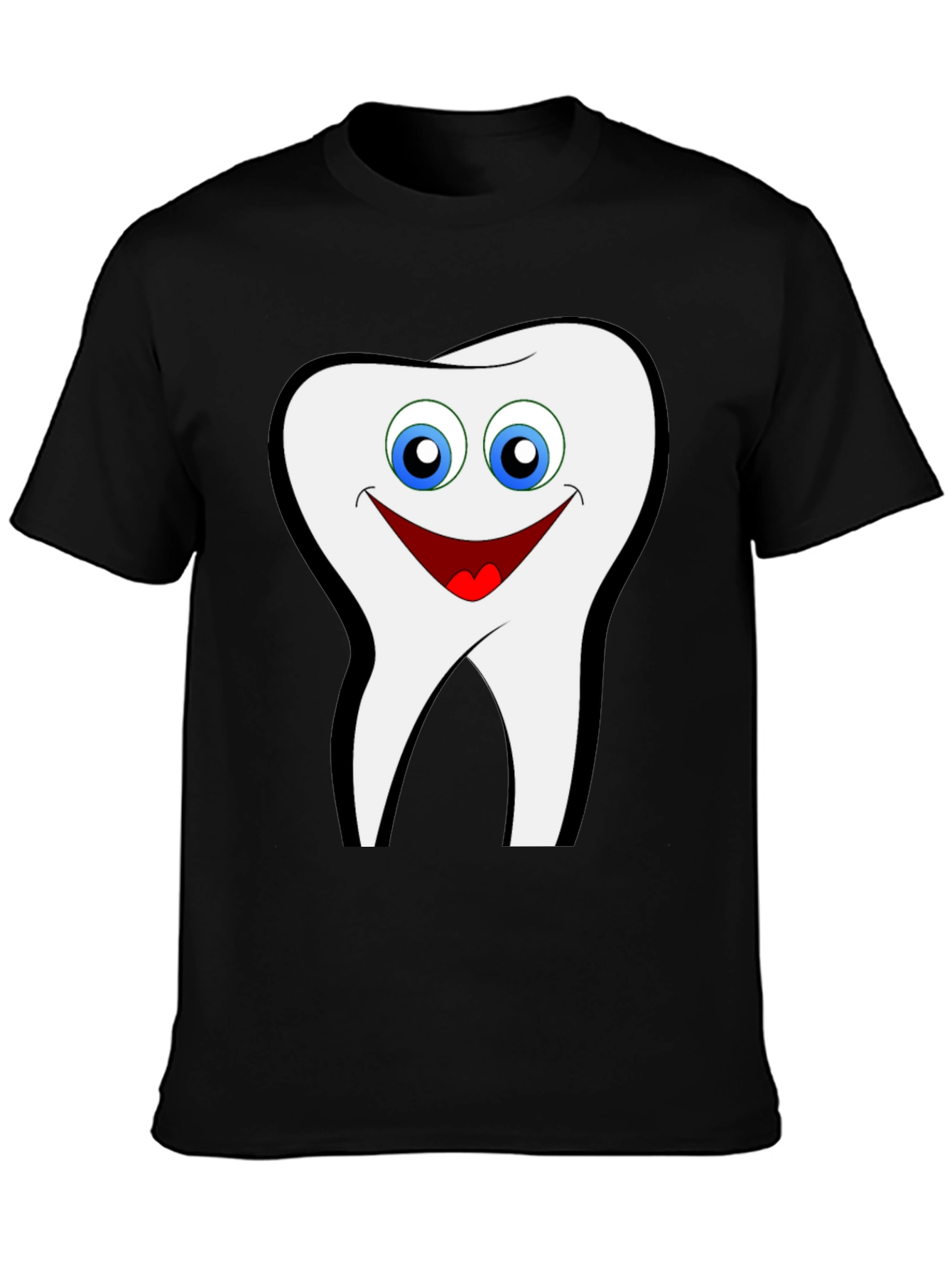 Smiling Tooth Graphic T-Shirt - Black Cotton Tee