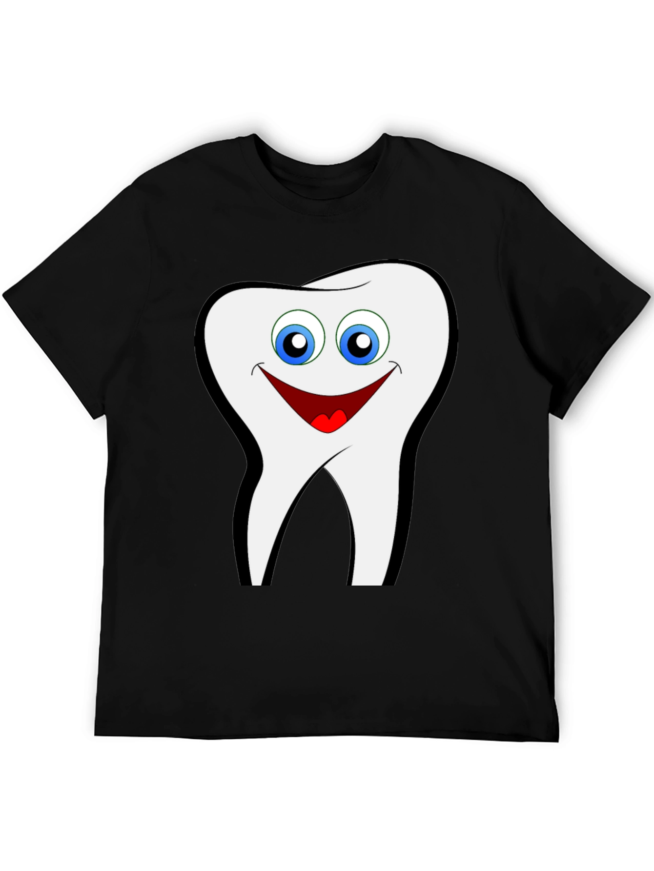 Smiling Tooth Graphic T-Shirt - Black Cotton Tee
