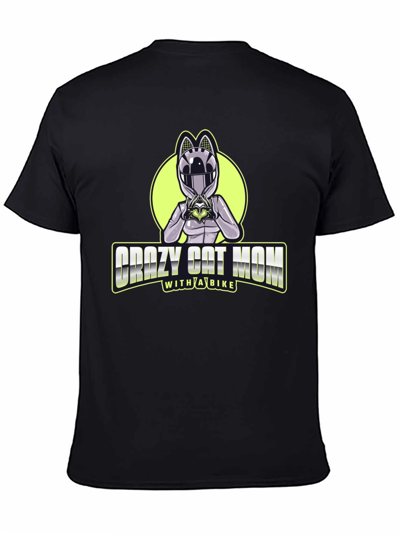 Crazy Cat Mom Biker T-Shirt - Unique Design!