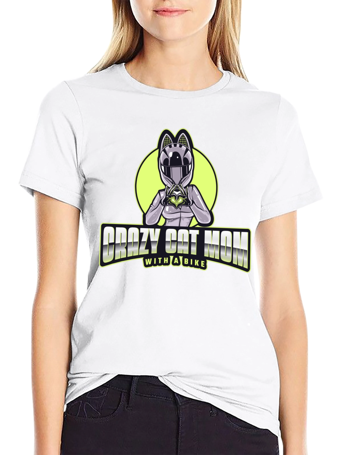 Crazy Cat Mom Biker T-Shirt - Unique Design!