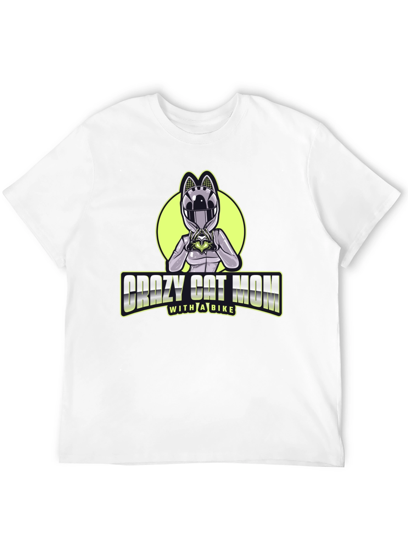 Crazy Cat Mom Biker T-Shirt - Unique Design!