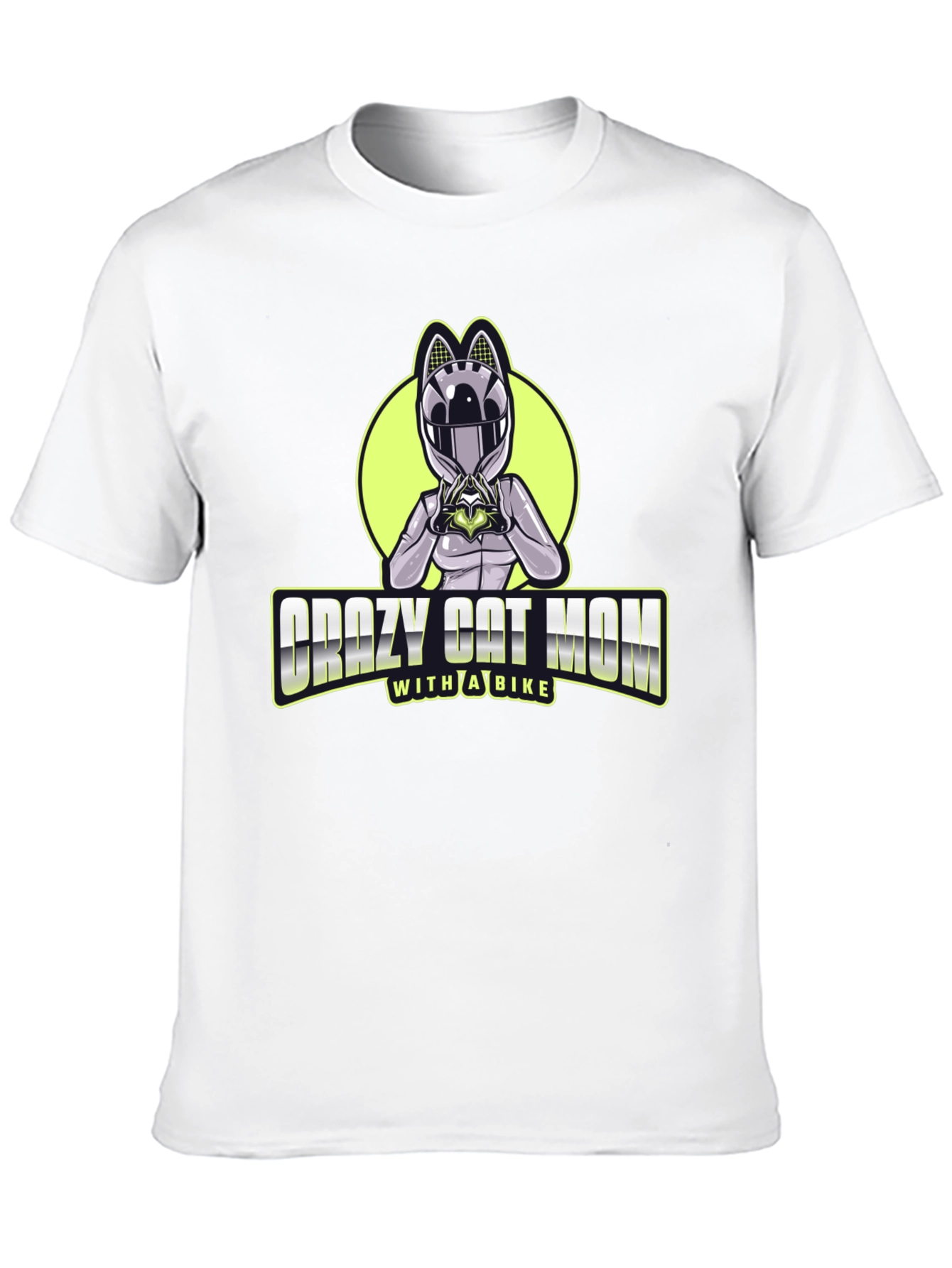 Crazy Cat Mom Biker T-Shirt - Unique Design!