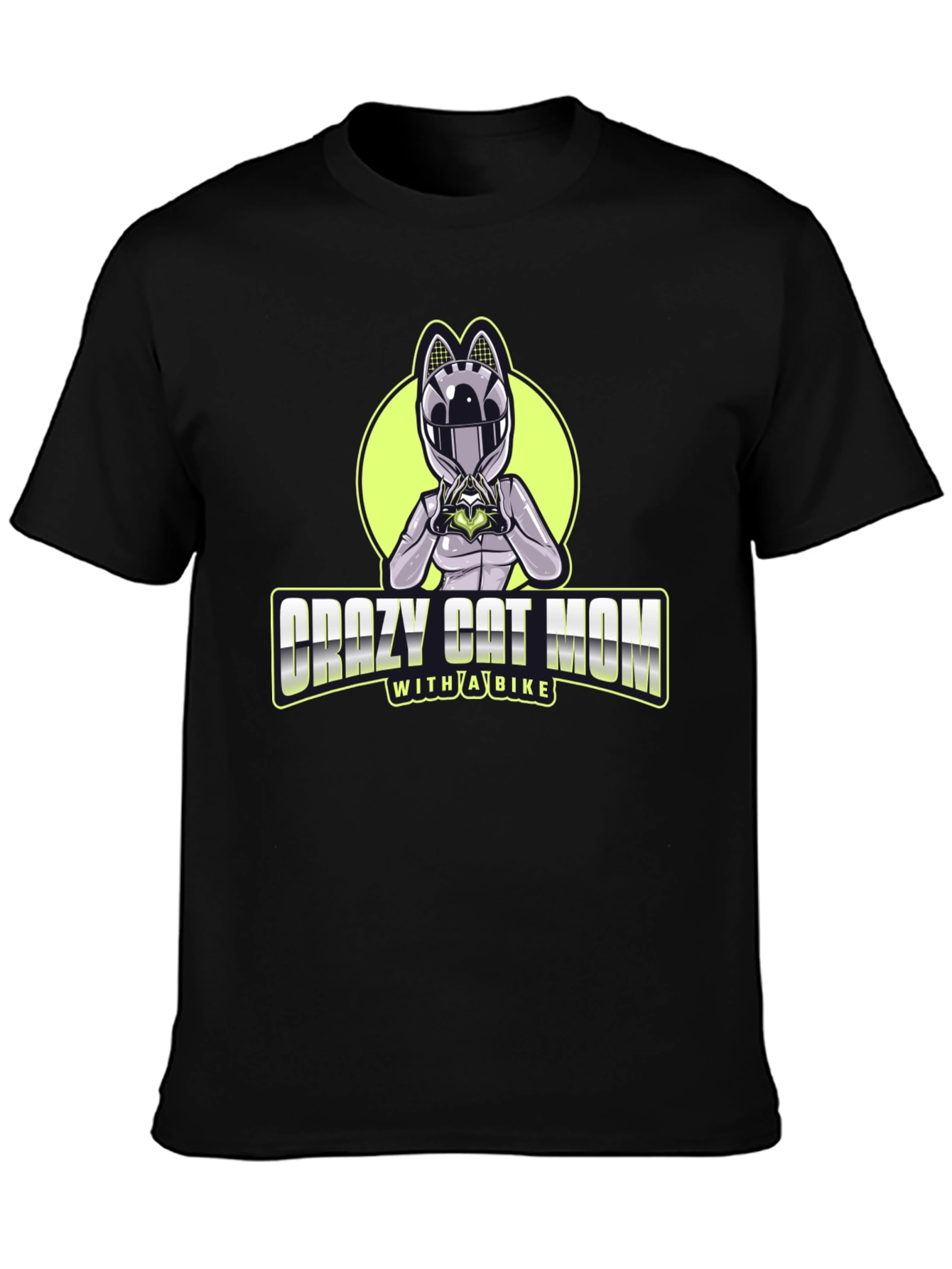 Crazy Cat Mom Biker T-Shirt - Unique Design!