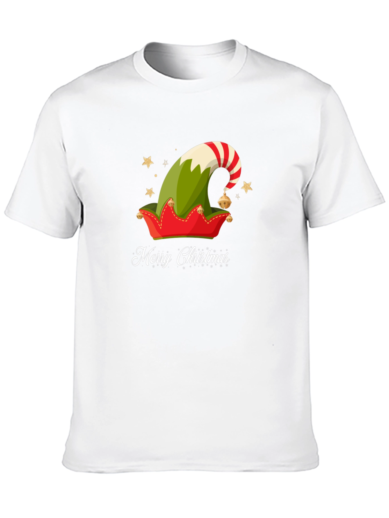 Merry Christmas Elf Hat Graphic Tee