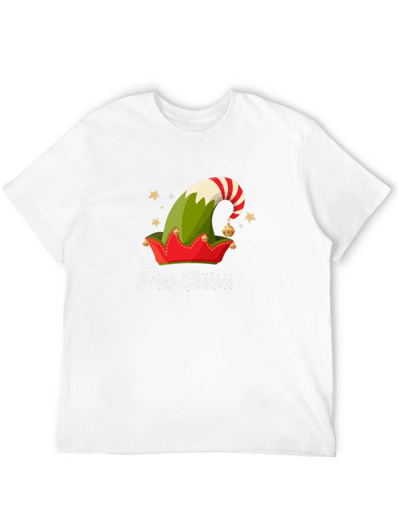 Merry Christmas Elf Hat Graphic Tee