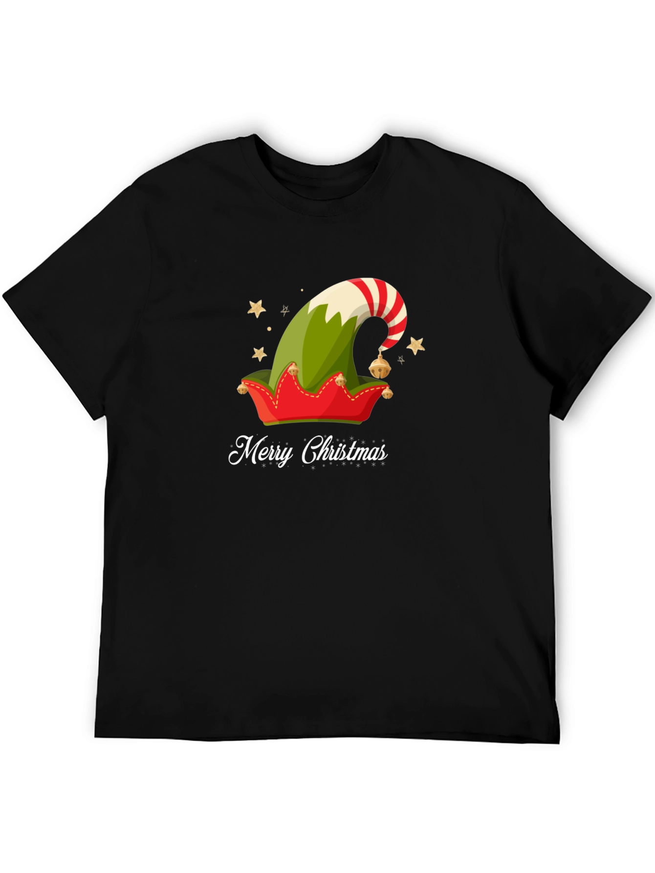 Merry Christmas Elf Hat Graphic Tee