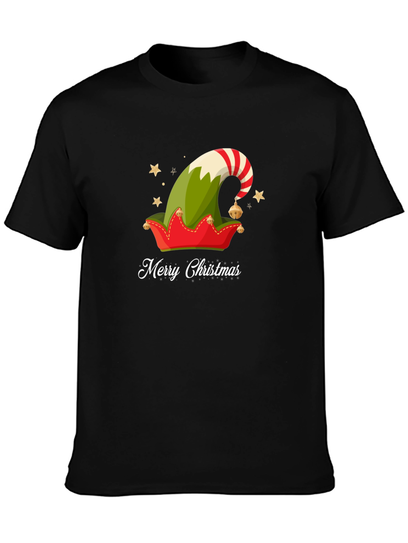 Merry Christmas Elf Hat Graphic Tee
