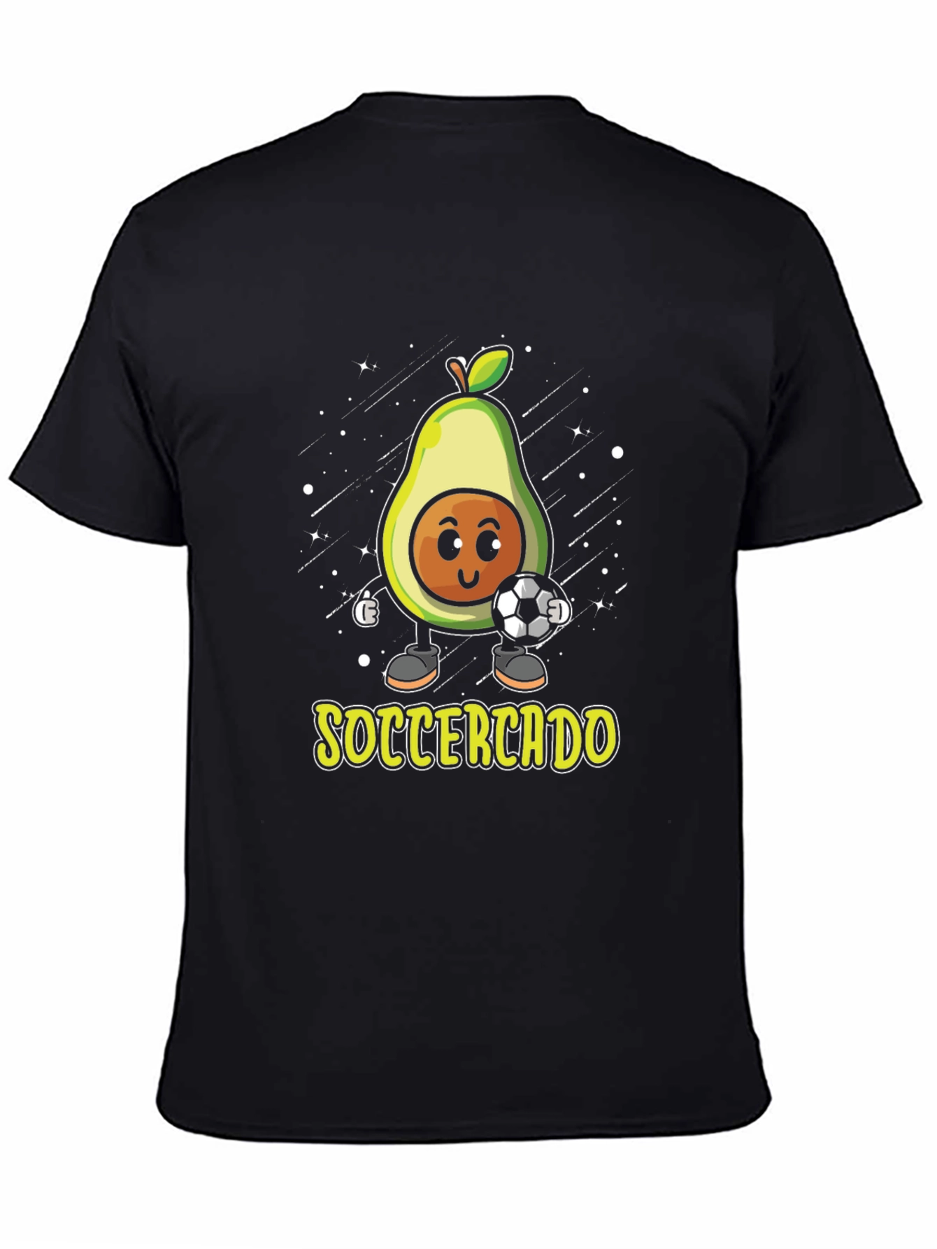 Soccercado Black T-Shirt - Avocado Soccer Pun Tee