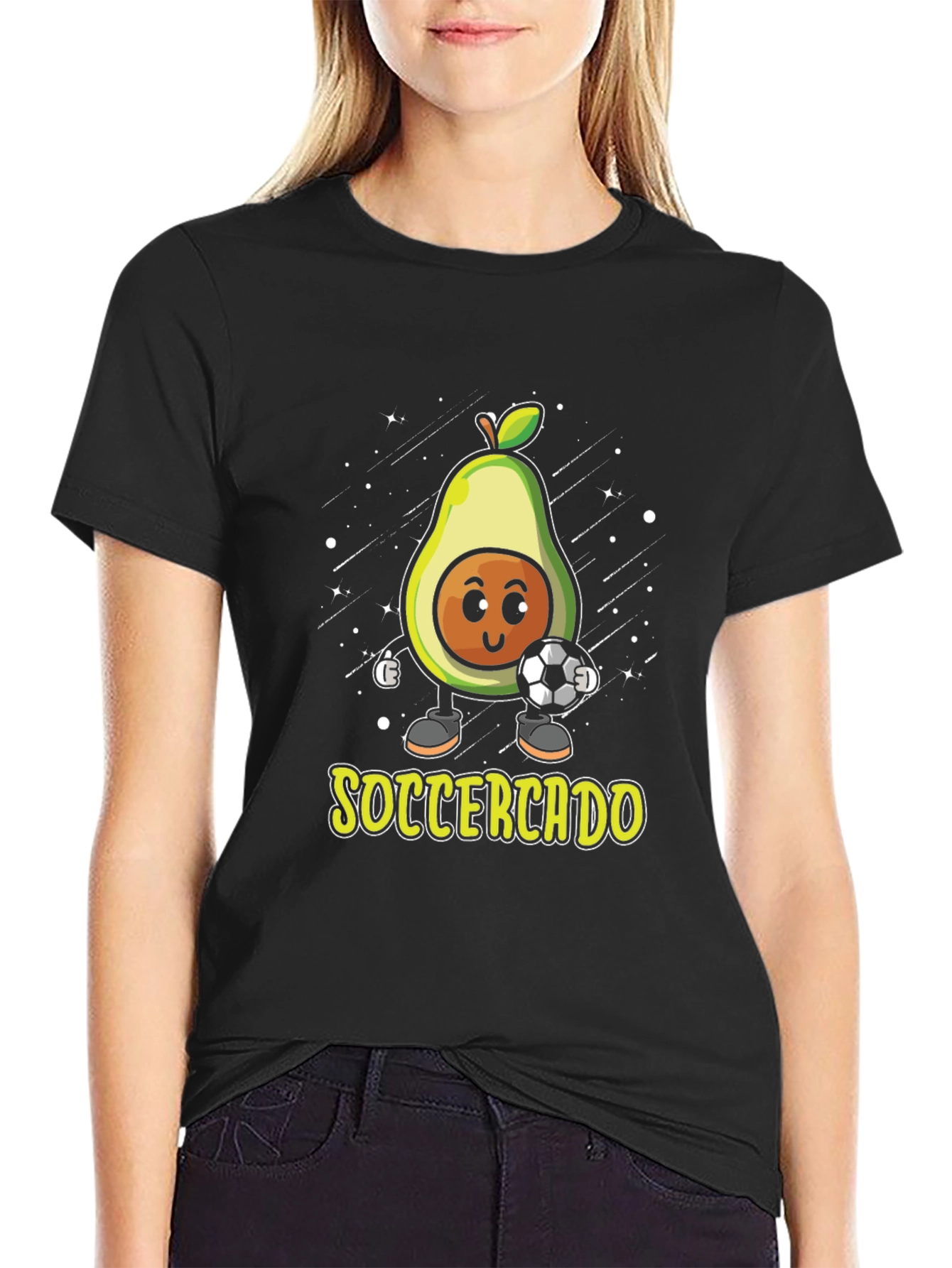 Soccercado Black T-Shirt - Avocado Soccer Pun Tee