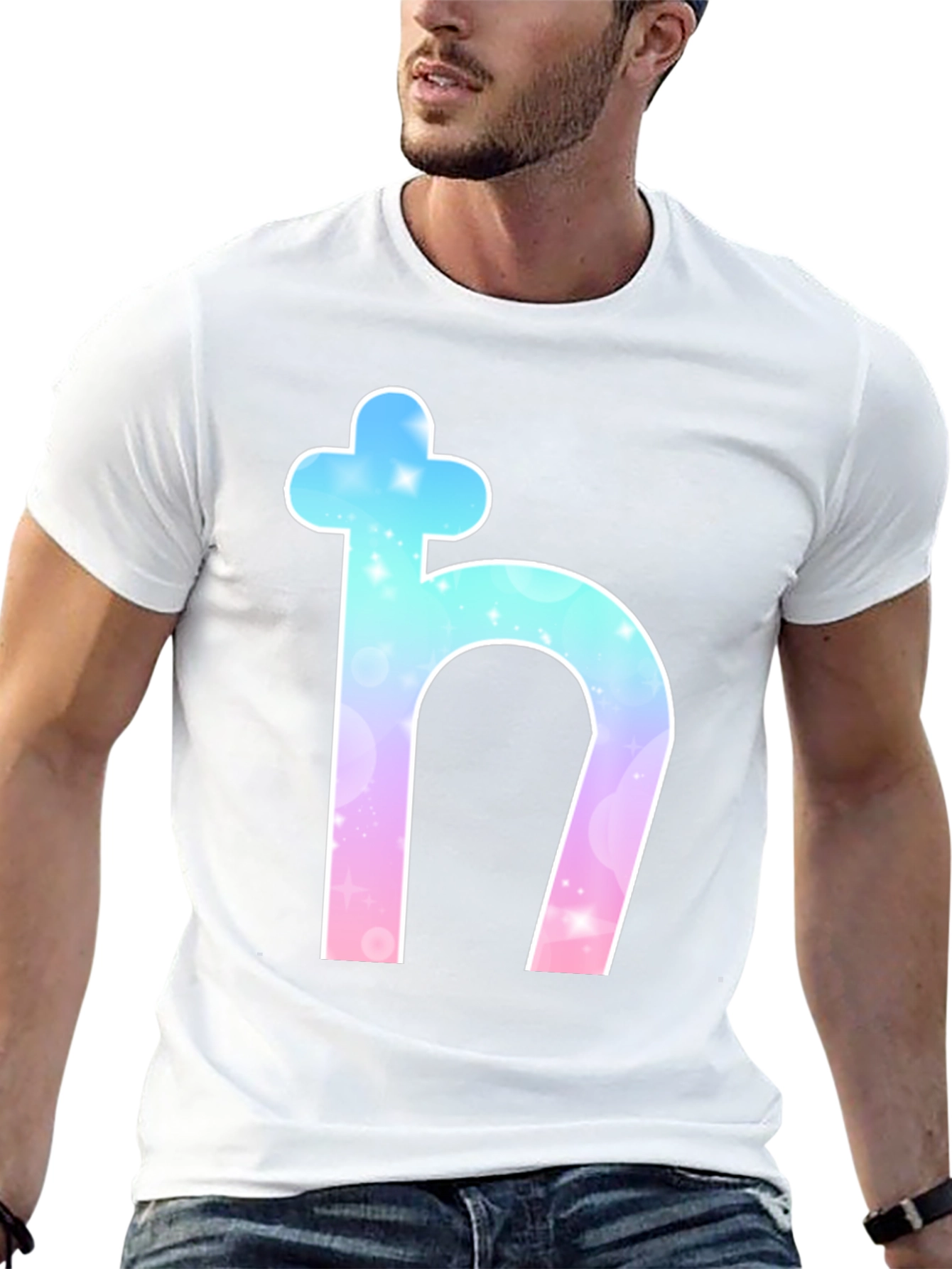 Saturn Symbol Graphic Tee - Black Cotton Blend