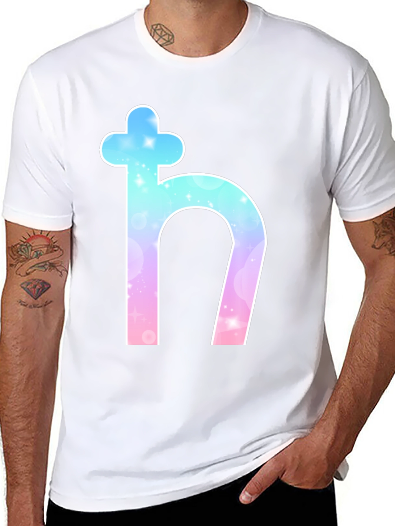 Saturn Symbol Graphic Tee - Black Cotton Blend