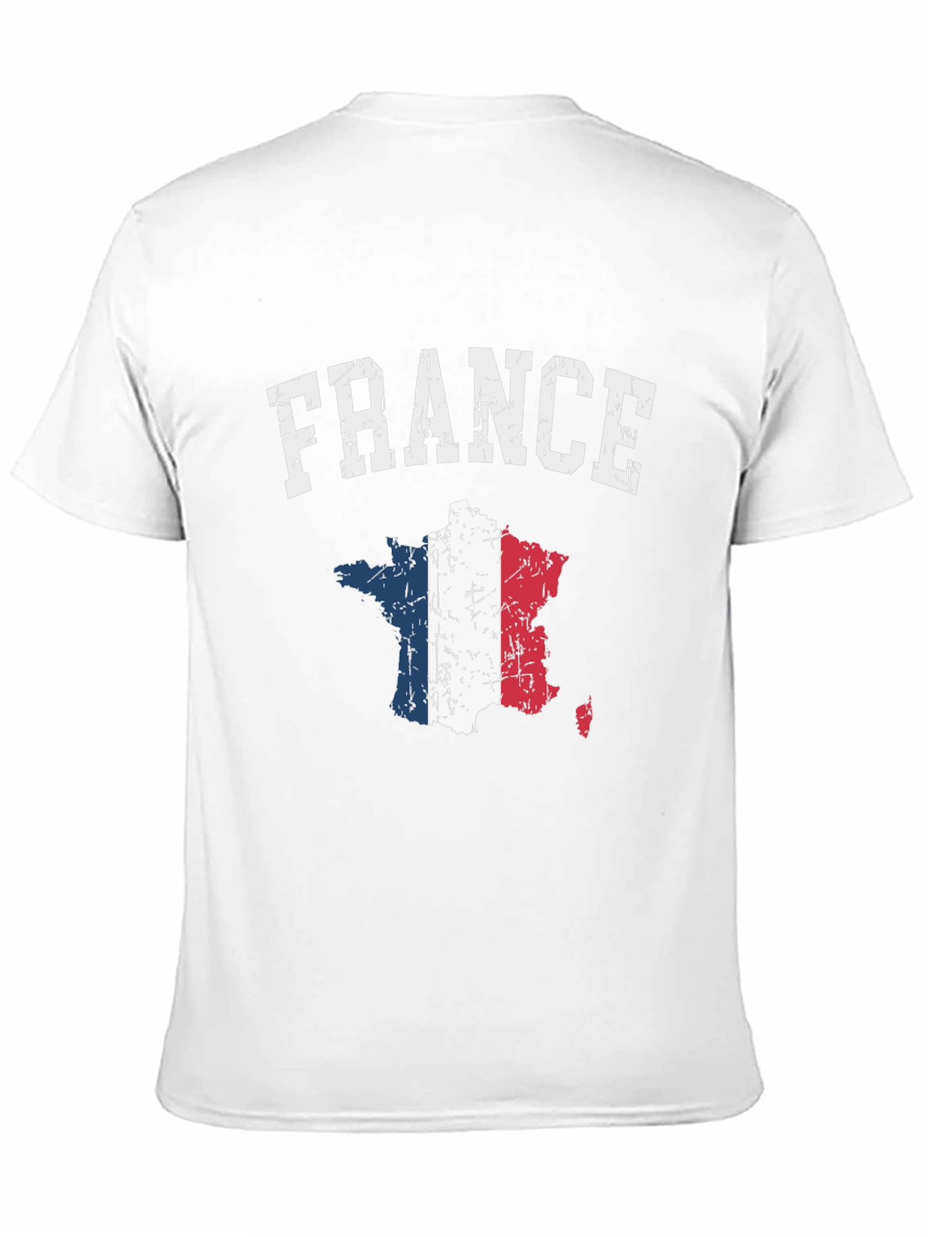 France Flag Map T-Shirt - Distressed Design