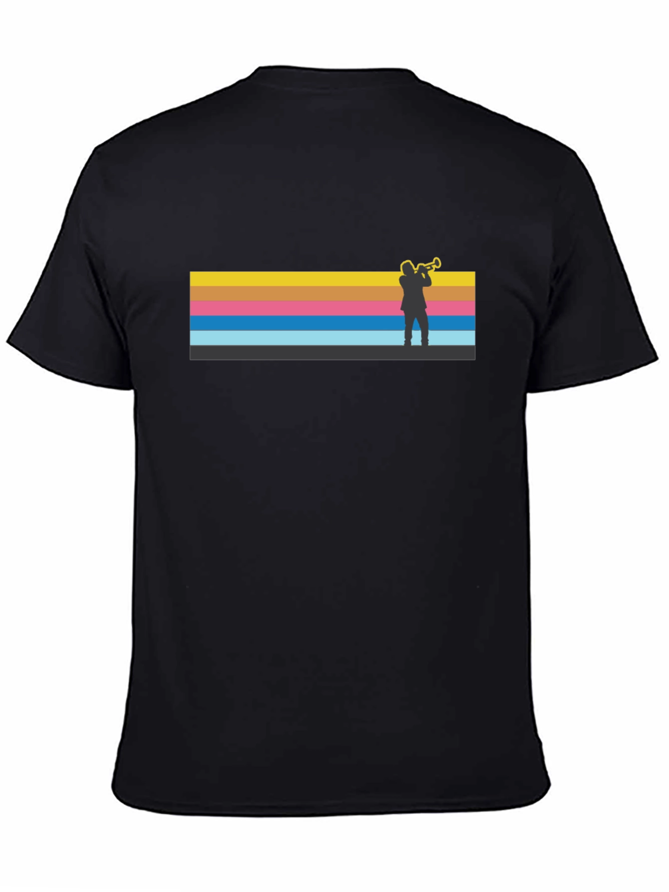 Jazz Trumpet Retro Style Black T-Shirt
