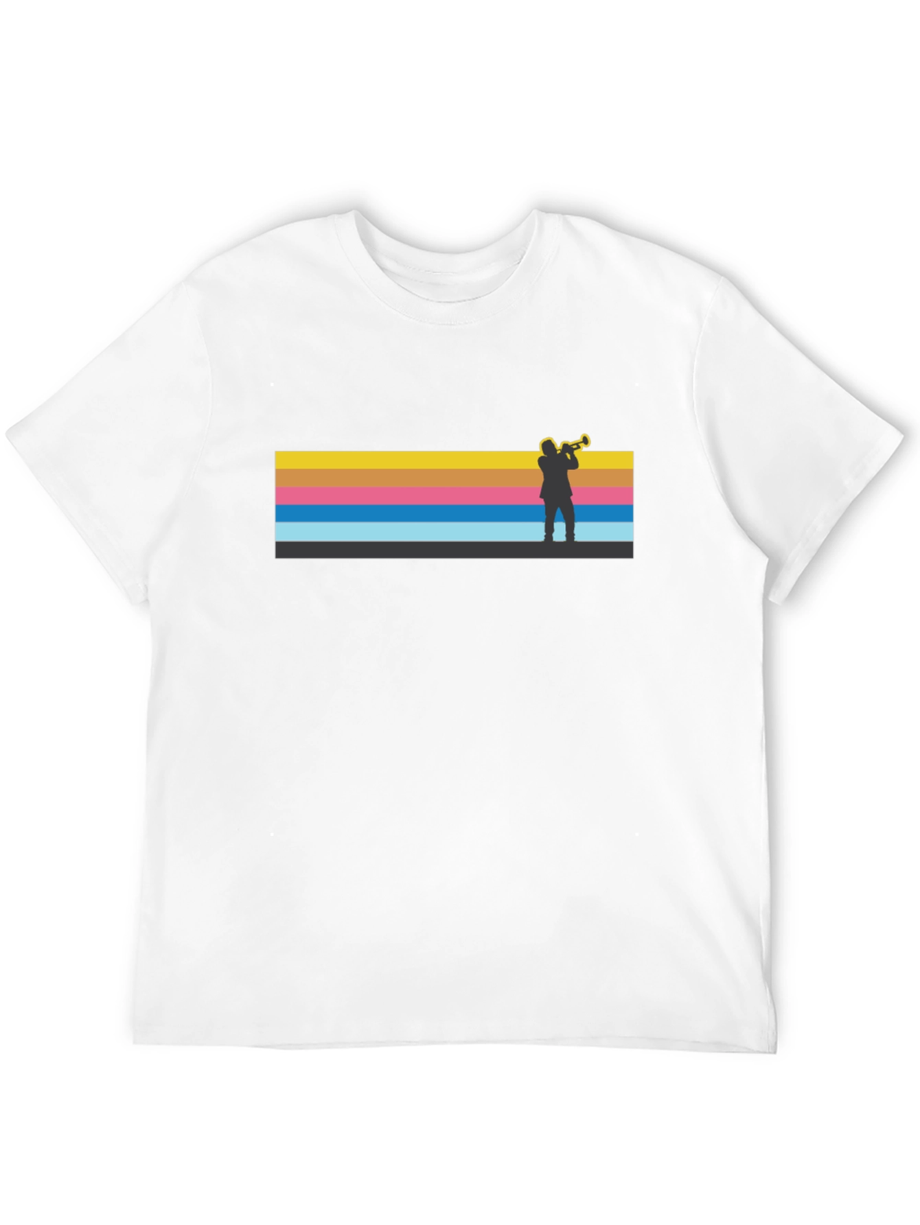 Jazz Trumpet Retro Style Black T-Shirt
