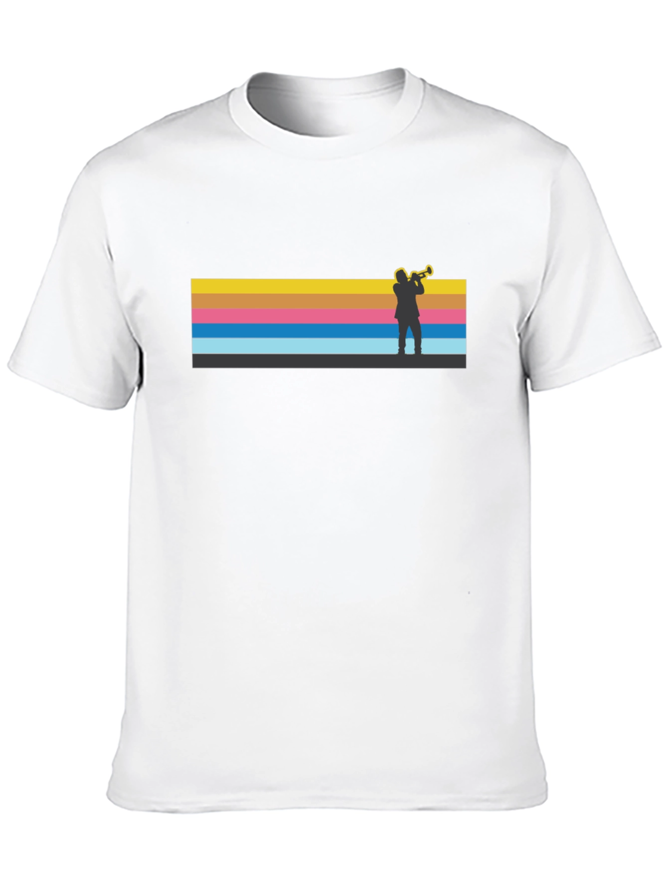 Jazz Trumpet Retro Style Black T-Shirt