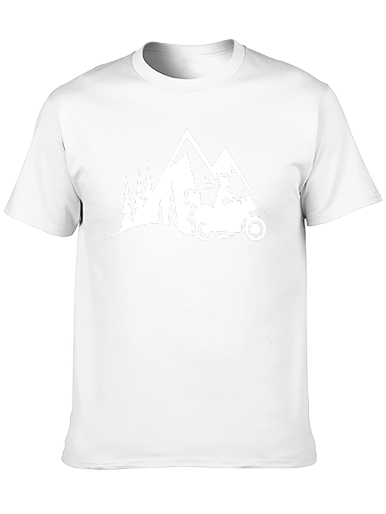 Adventure Awaits T-Shirt: Motorcycle & Mountain Design
