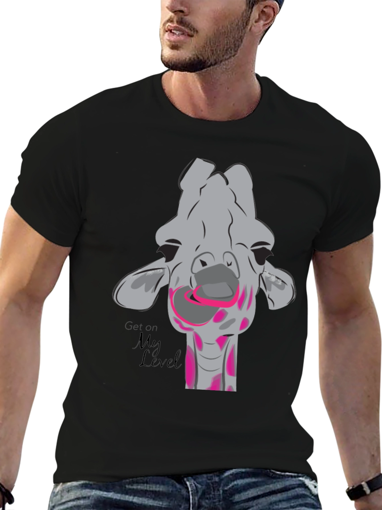Giraffe Humor T-Shirt - Get On My Level