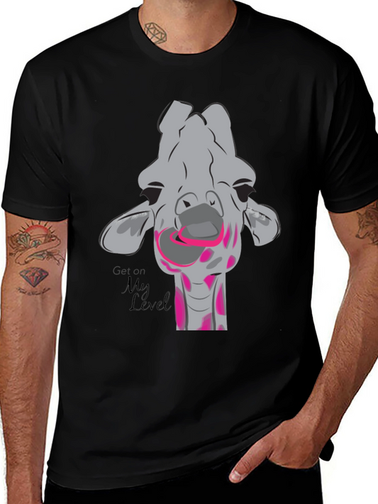 Giraffe Humor T-Shirt - Get On My Level