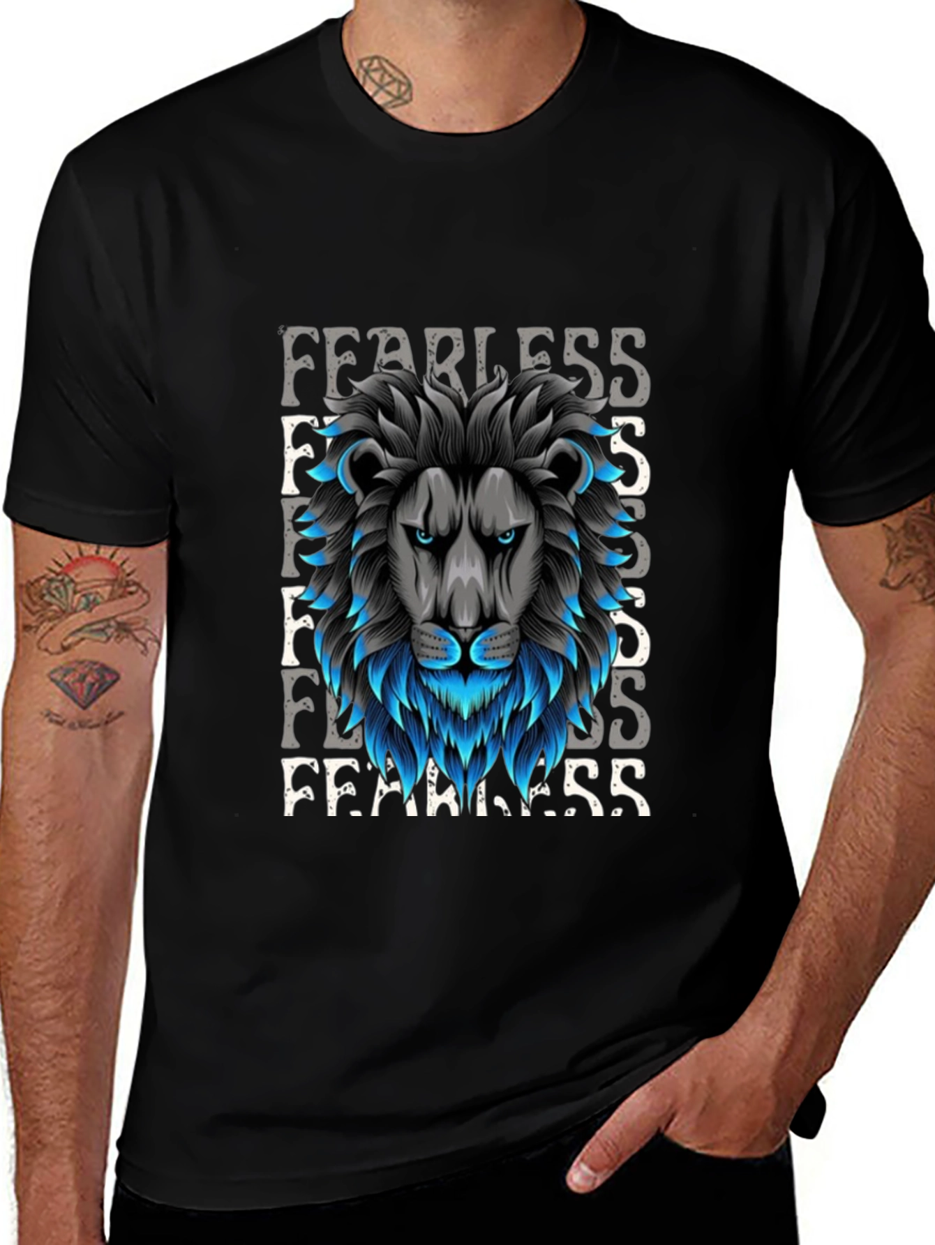 Fearless Lion Graphic Tee - Premium Cotton