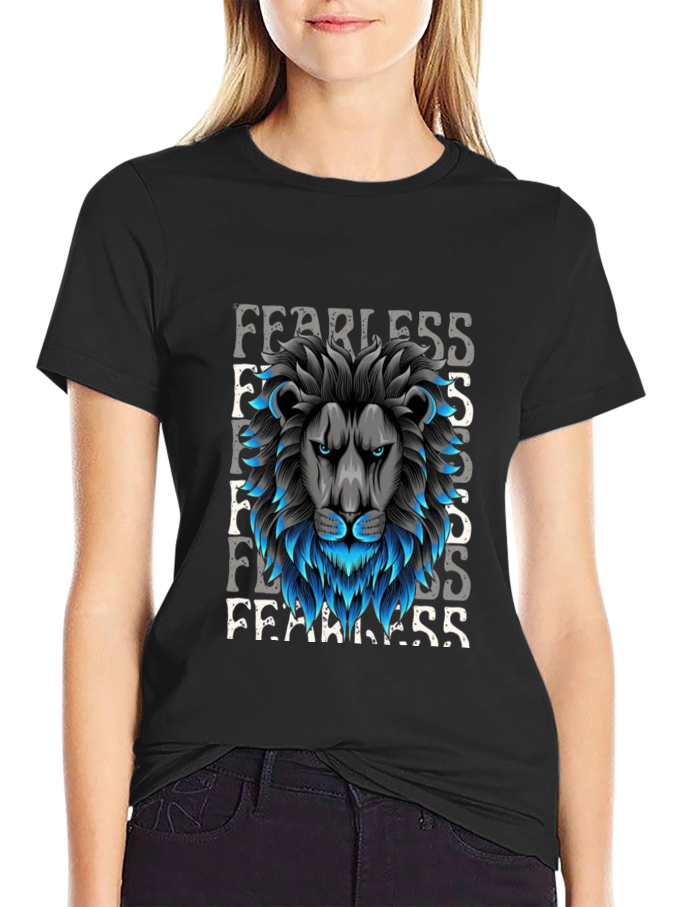 Fearless Lion Graphic Tee - Premium Cotton