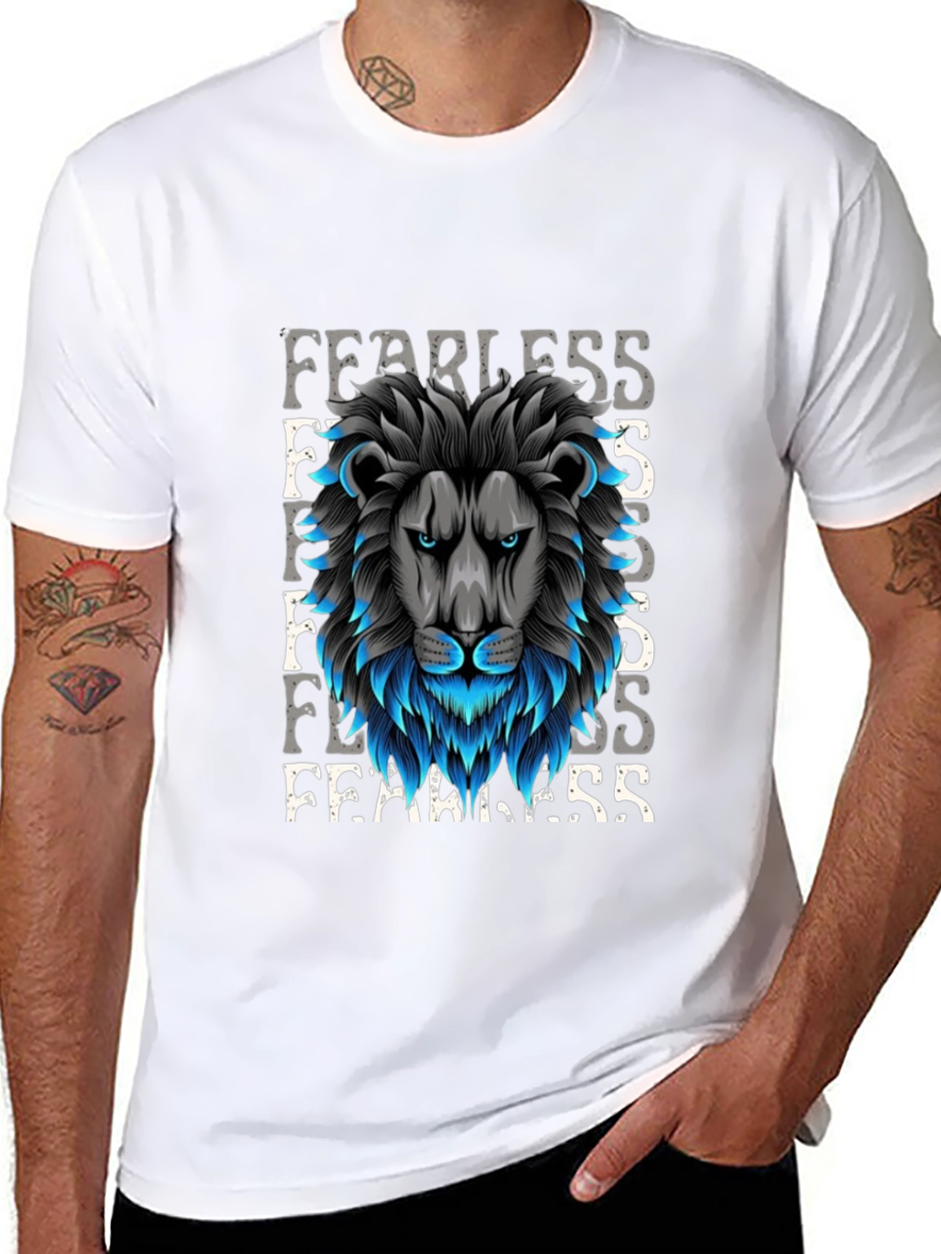 Fearless Lion Graphic Tee - Premium Cotton