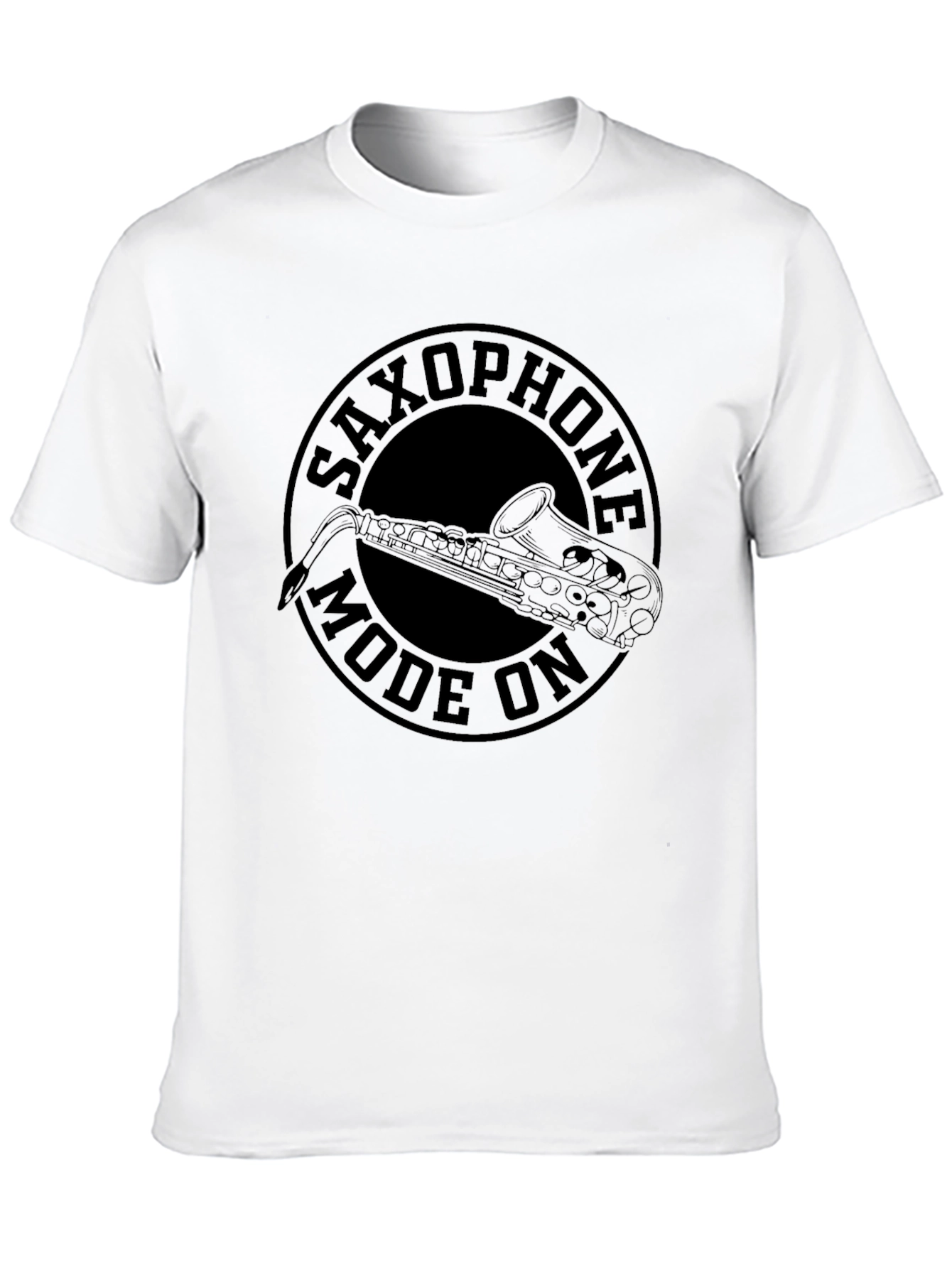 Saxophone Mode On Black Graphic Tee