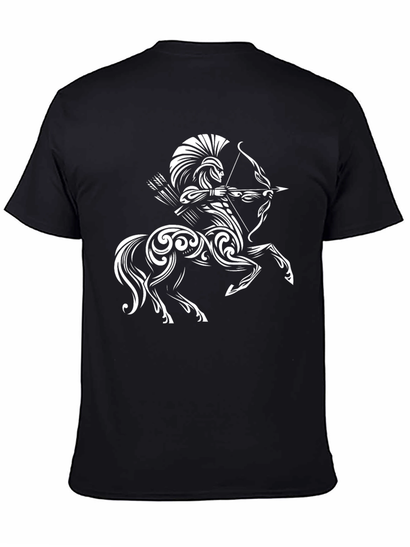 Sagittarius Centaur Graphic Tee - Black Cotton Shirt