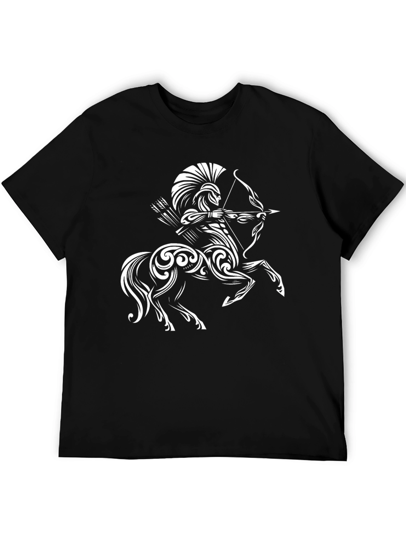 Sagittarius Centaur Graphic Tee - Black Cotton Shirt