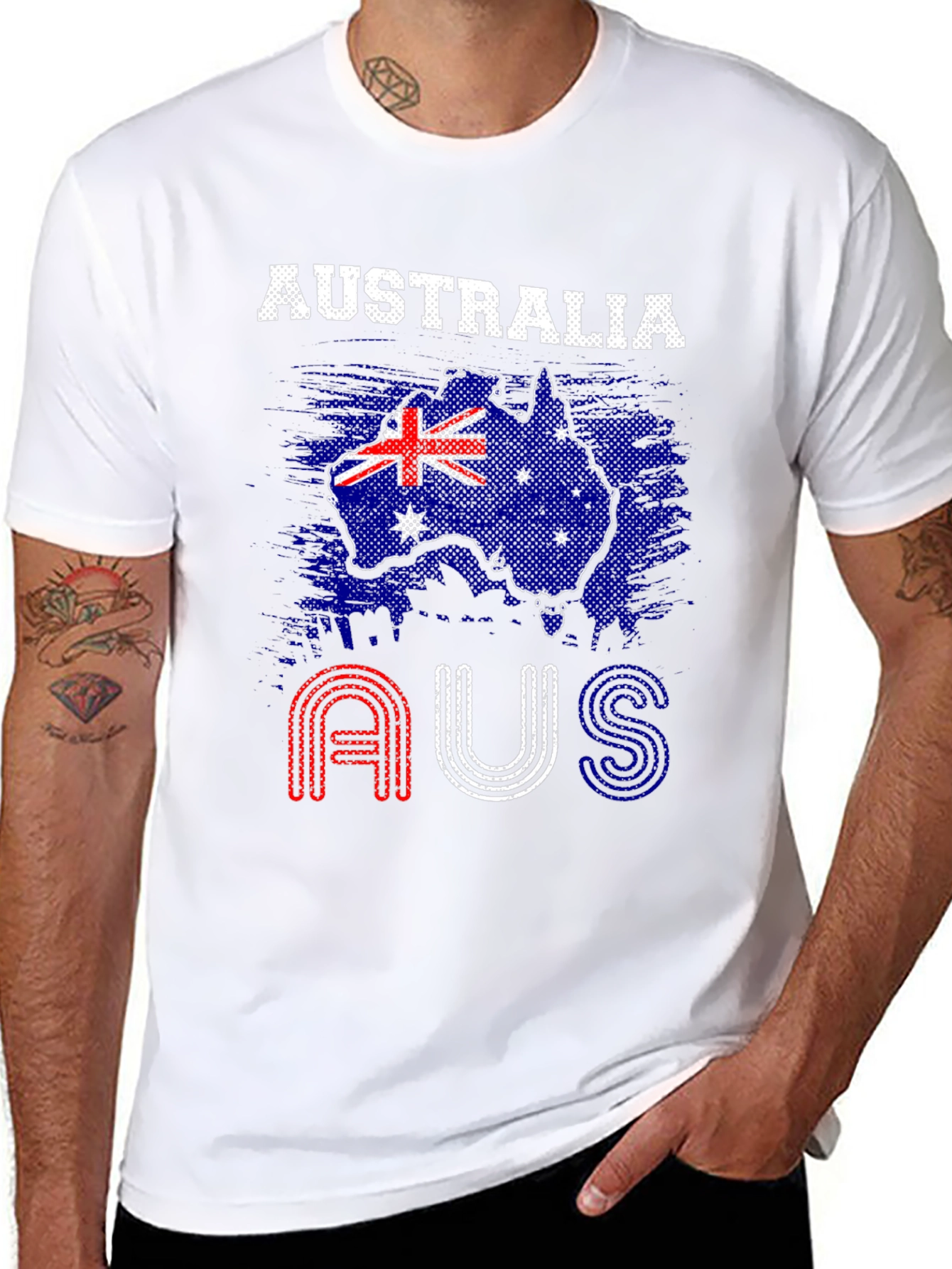 Australia Flag Graphic Tee - Black