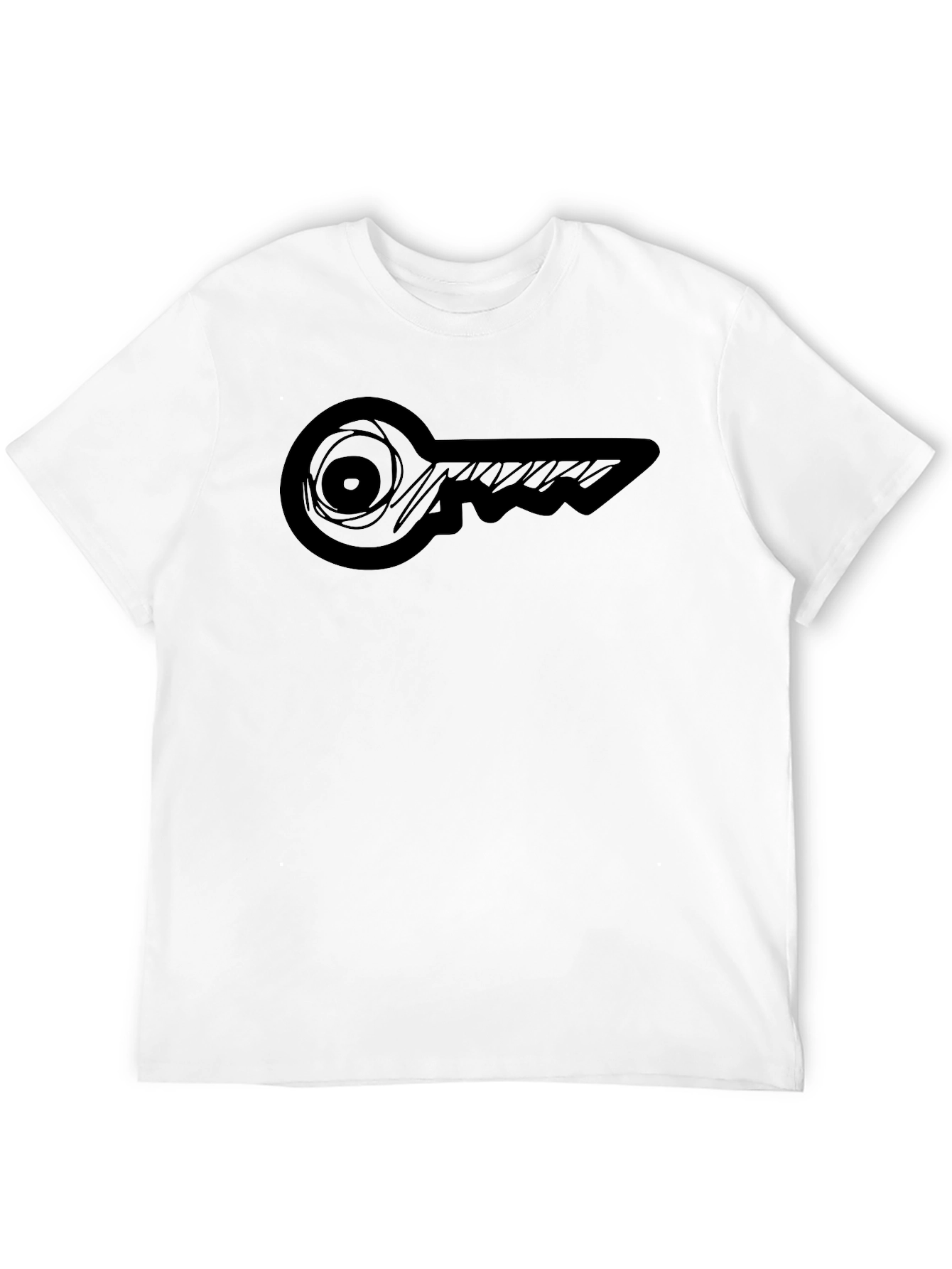 Abstract Key Graphic Black Tee