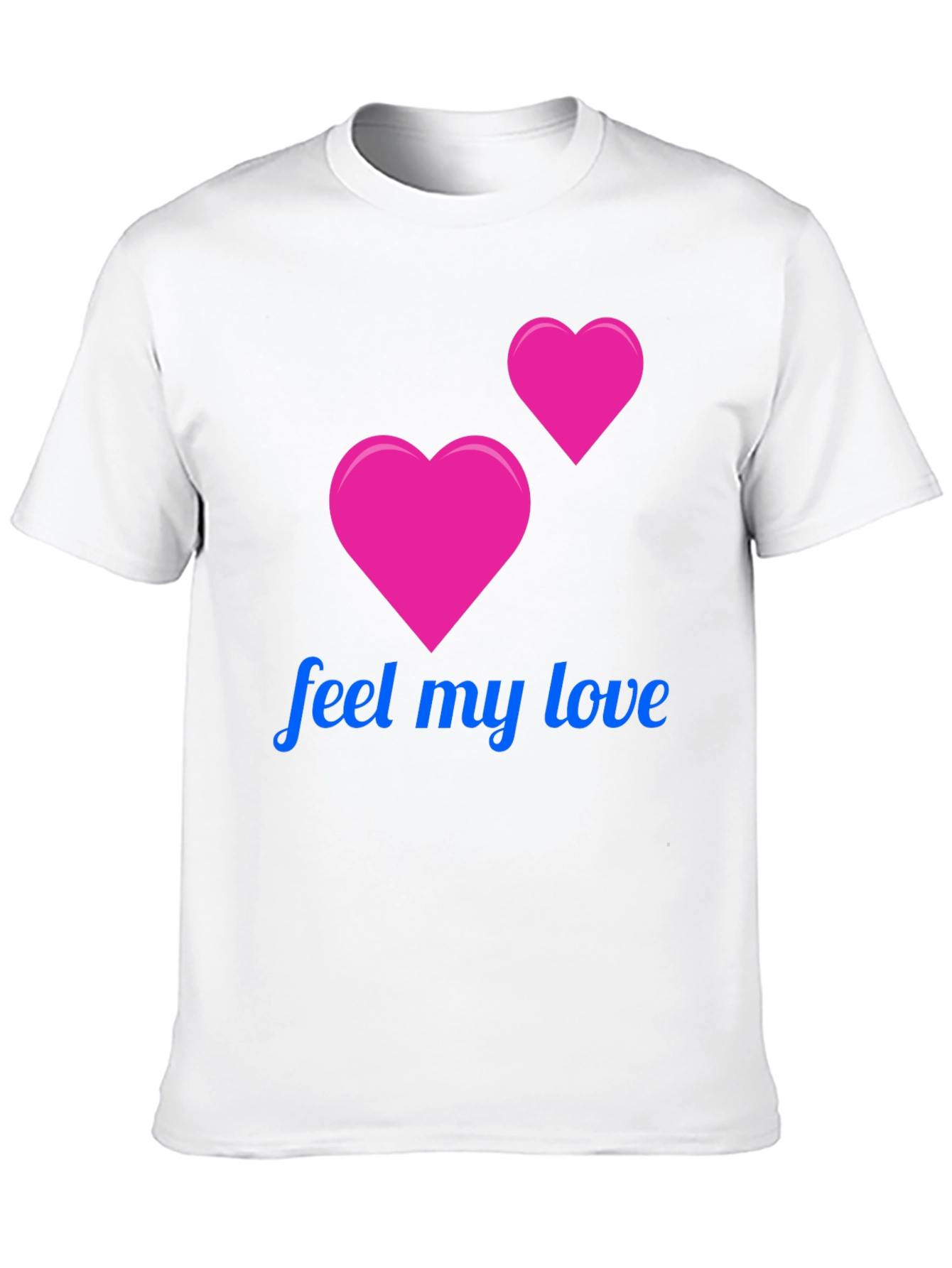 Feel My Love Black T-Shirt - Romantic Heart Design