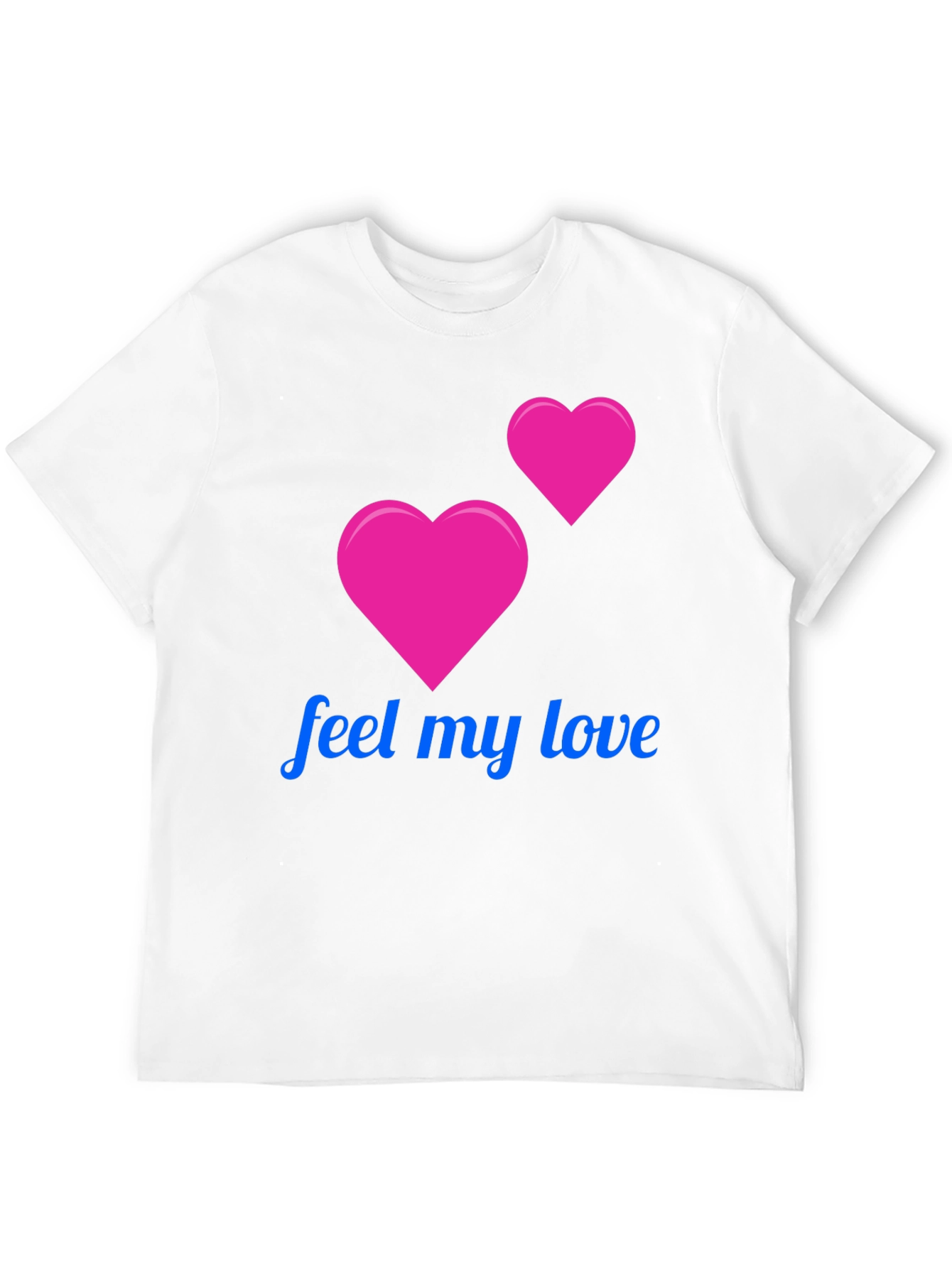 Feel My Love Black T-Shirt - Romantic Heart Design