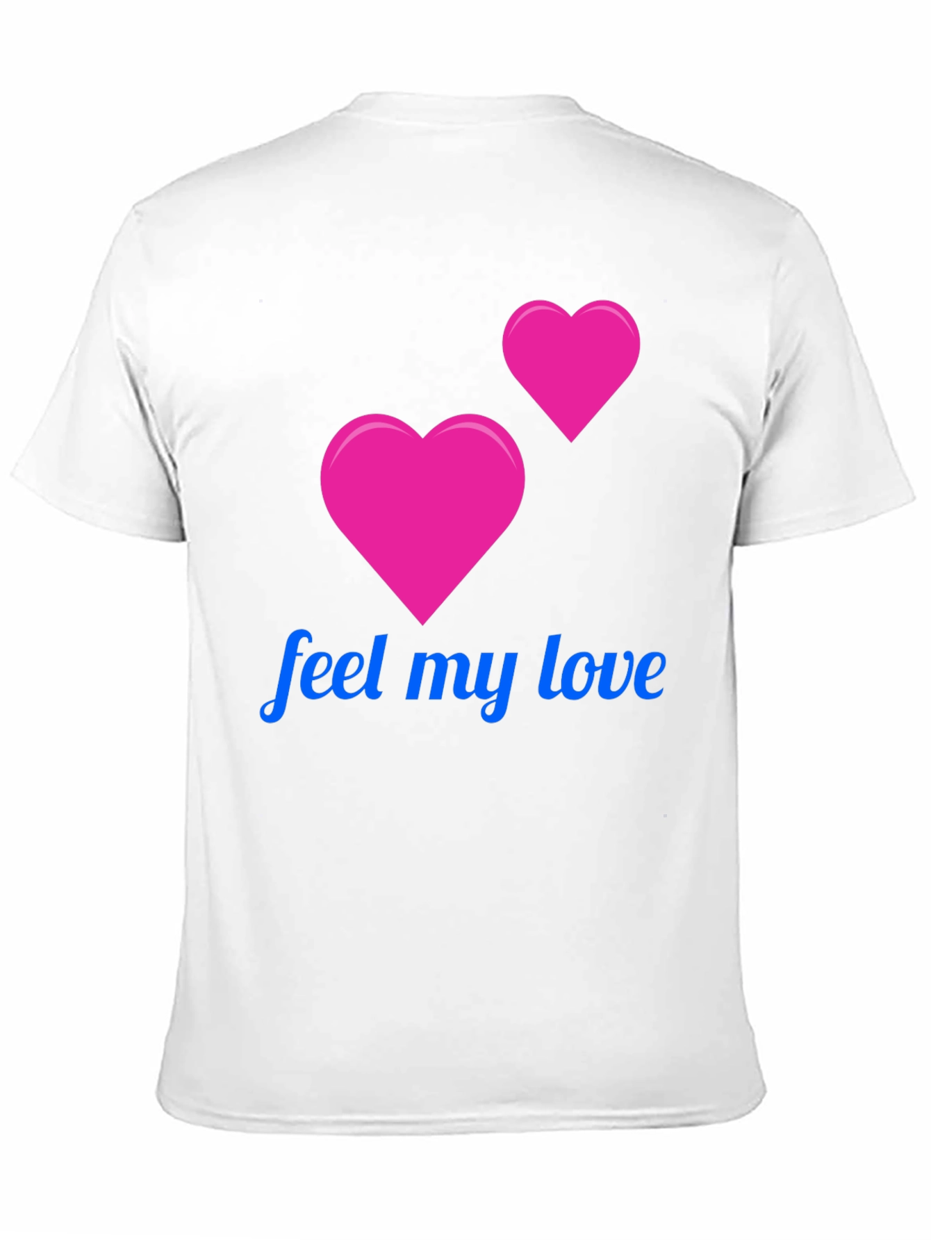 Feel My Love Black T-Shirt - Romantic Heart Design