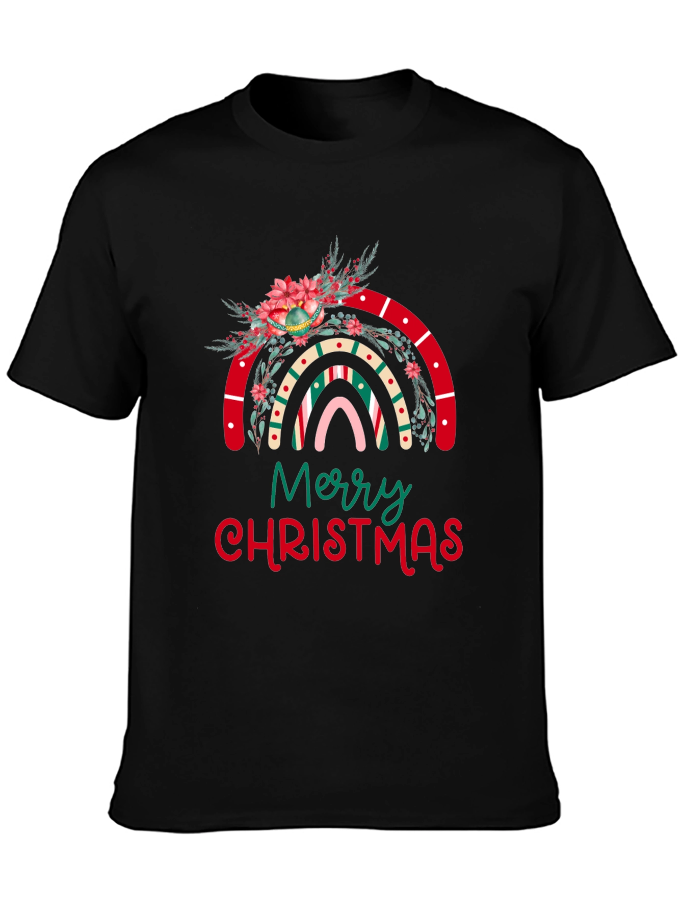 Merry Christmas Rainbow Holiday T-Shirt