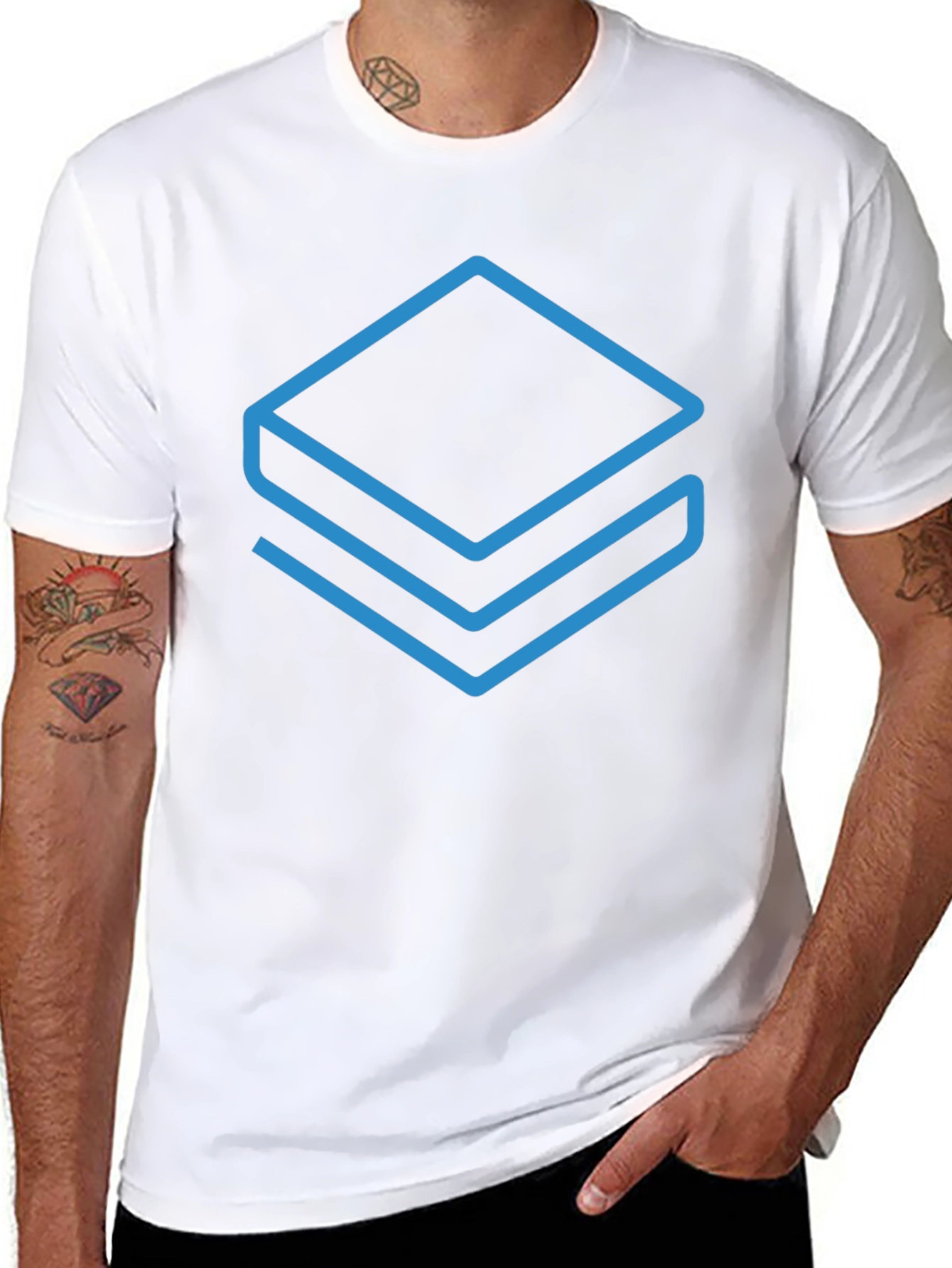 Abstract Layers Graphic Tee - Modern Casual Style