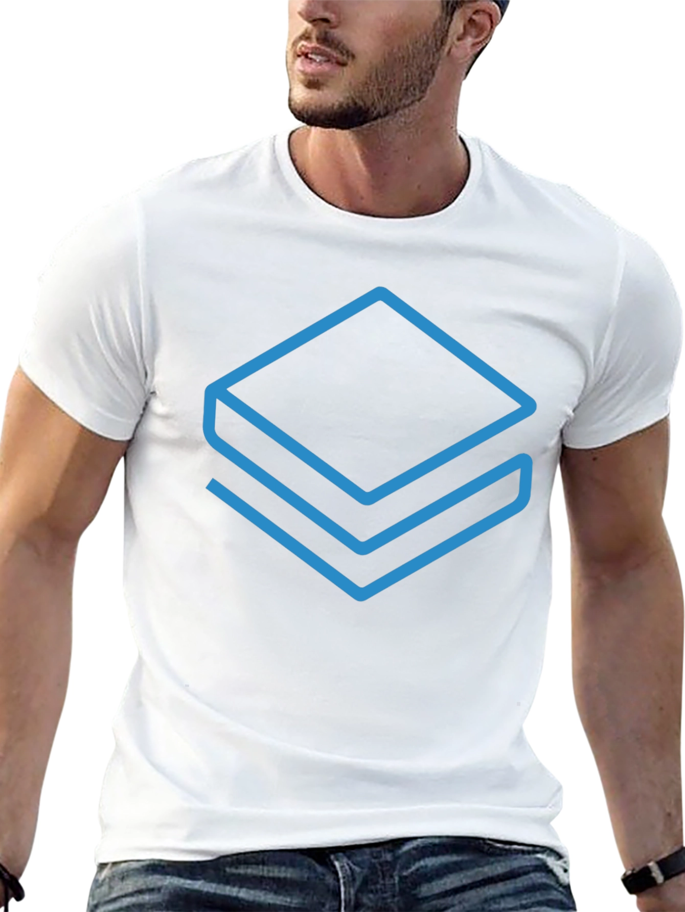 Abstract Layers Graphic Tee - Modern Casual Style