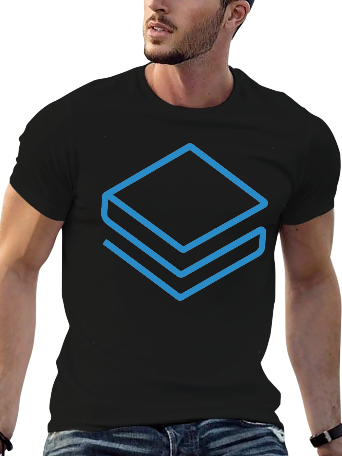 Abstract Layers Graphic Tee - Modern Casual Style